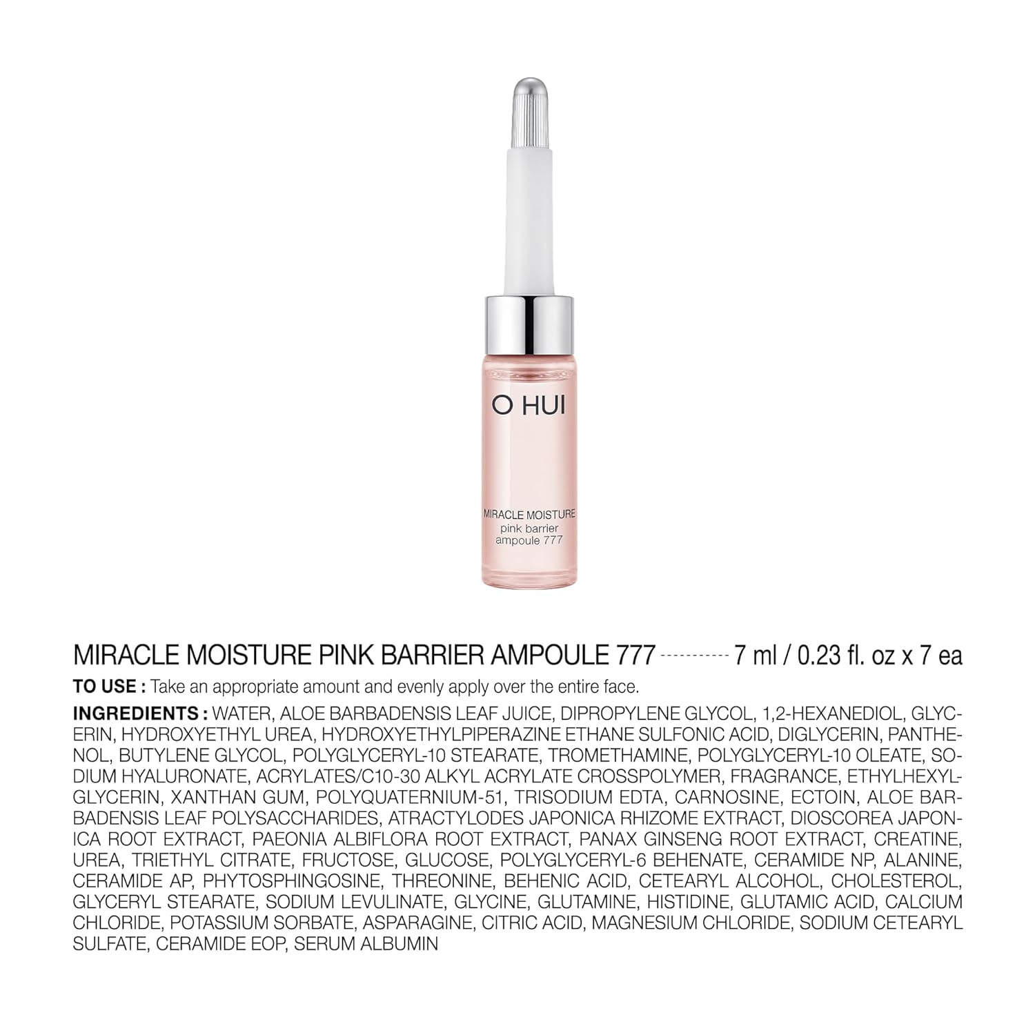 O HUI Miracle Moisture 777 Ampoules | Improves Skin Texture | Facial Soothing Serum | Moisturizer Daily Serum | Korean Skin Care | Ceramide, Glycerin, Peptide, Panthenol | Skin Glow | Travel essentials - Image 11