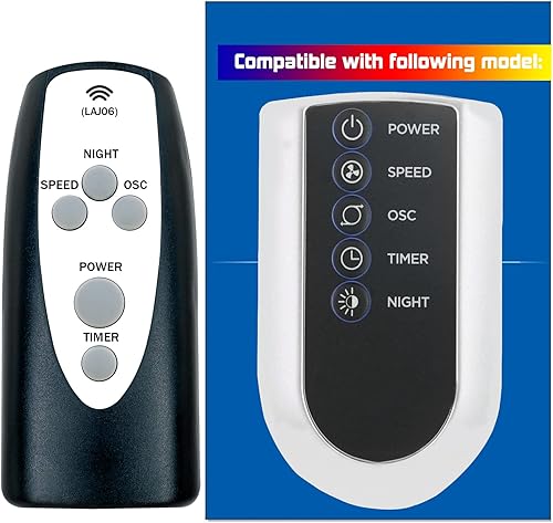 Mando a Distancia de Repuesto para Lasko 2033666D 2033666C T42050 T36205 T42552 T42951 T42952 T42954 T42964 T48312 T48322 T48332 T48332 122.8 in