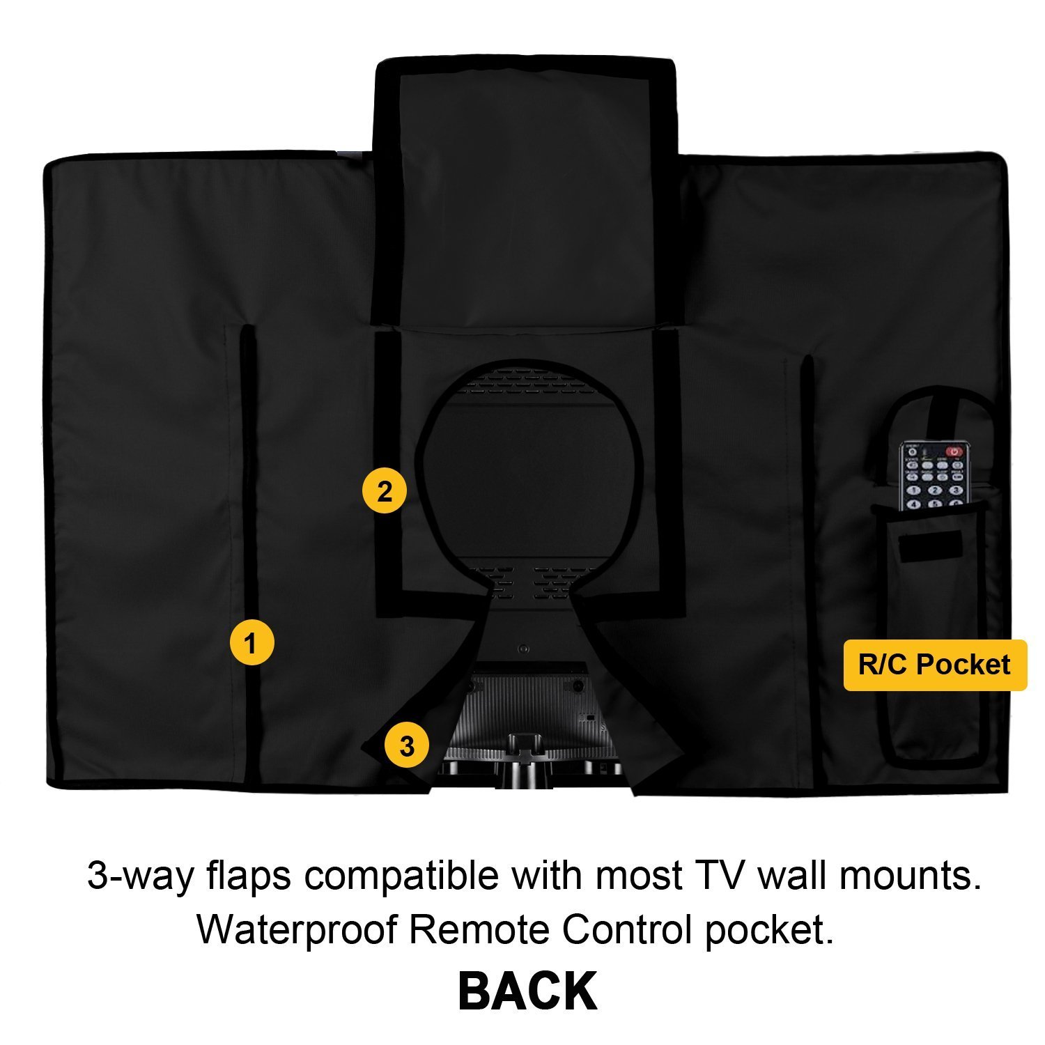 KHOMO GEAR Outdoor TV Cover with Clear Front, Weatherproof Universal Protector for LCD, LED, Plasma Television Sets - Compatible with Standard Mounts and Stands - Multiple Sizes... - Image 3