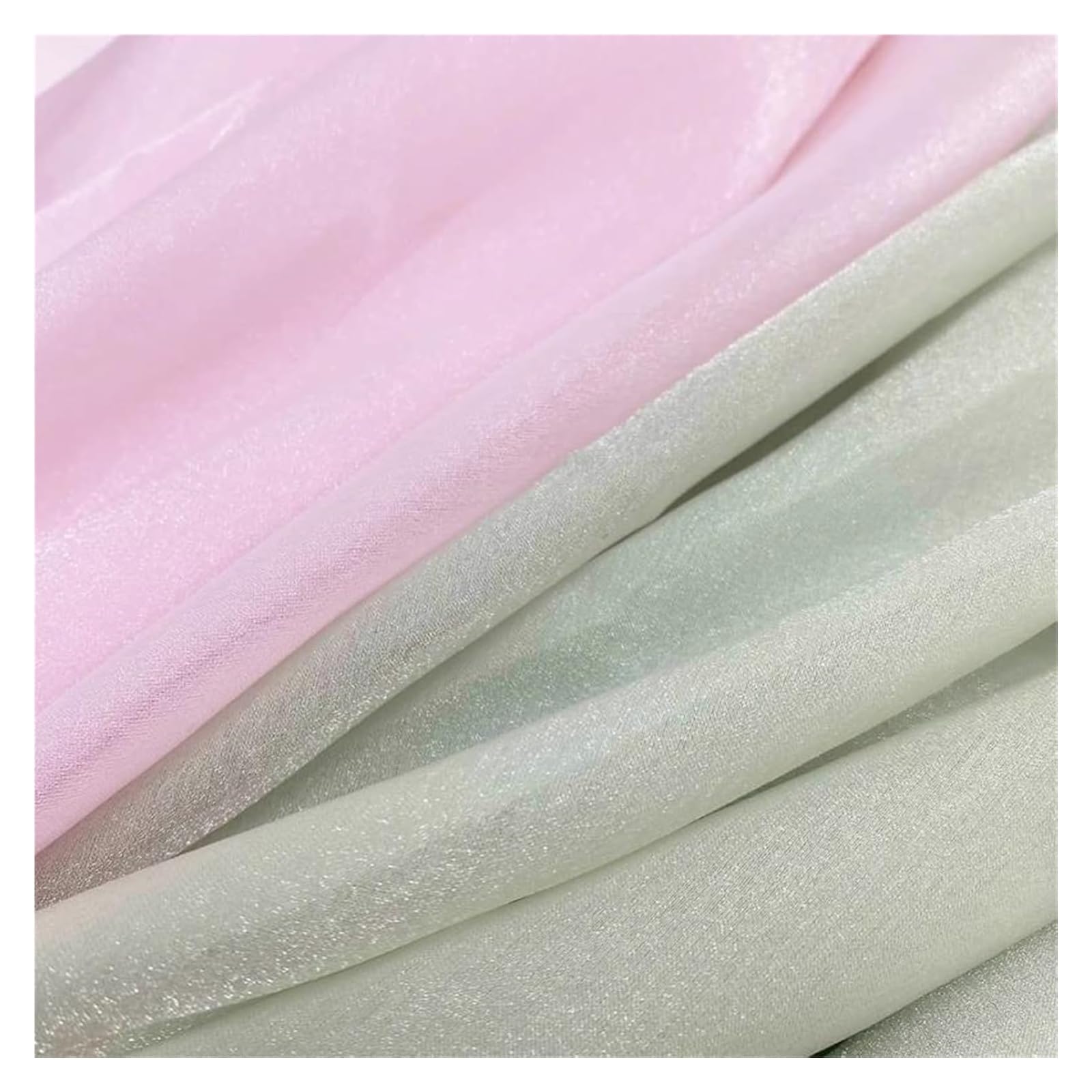 Tejido de gasa perlada plisada, Tela de gasa encaje organza, multicolor, 100x150 cm, for costura y vestido novia(D024the Original)