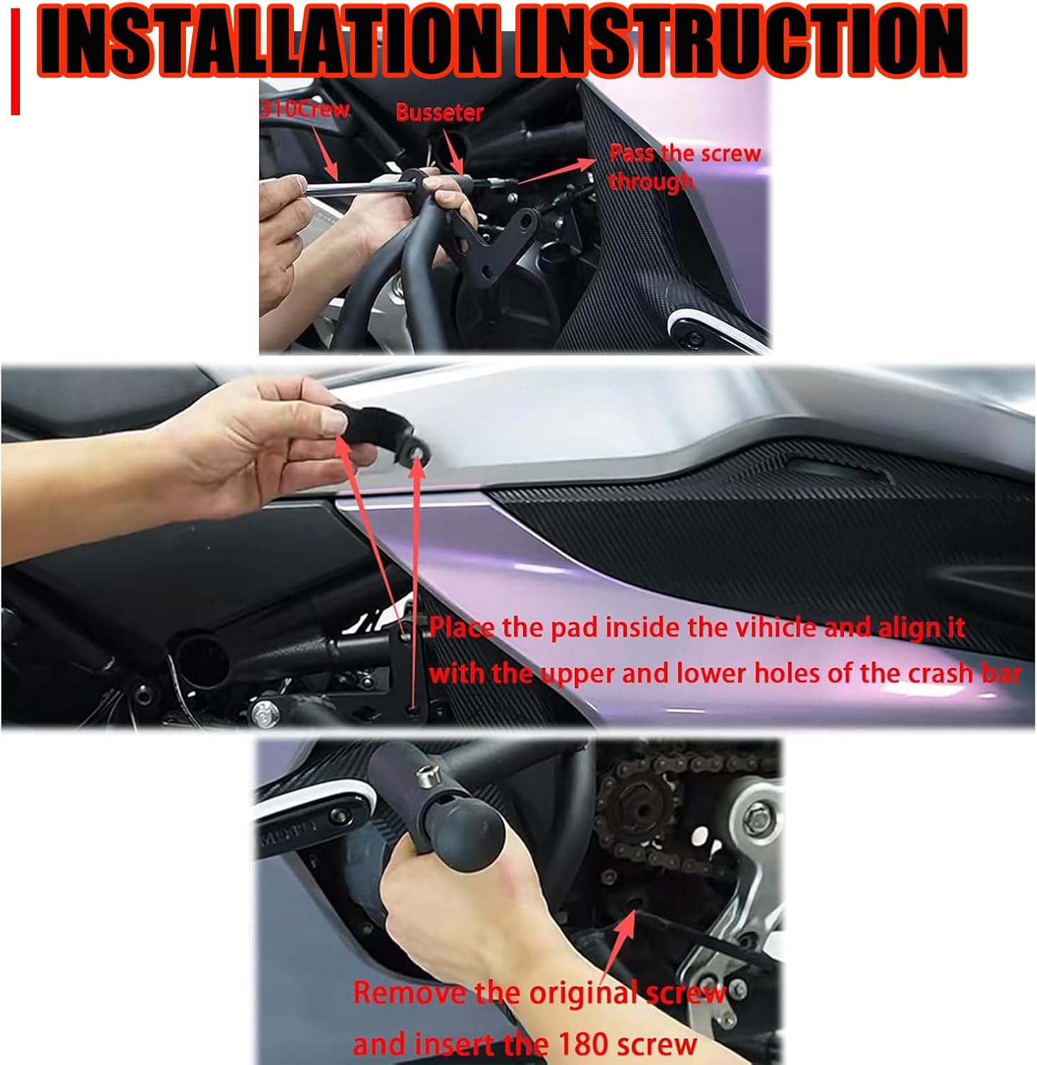 Engine Guard Highway Crash Bars Frame Sliders Side Frame Falling Protector Bumper Anti Drop Compatible with CFMOTO 450SS/450NK 2023 2024 2025,CFMOTO 450SS Accessories,CFMOTO 450NK Accessories