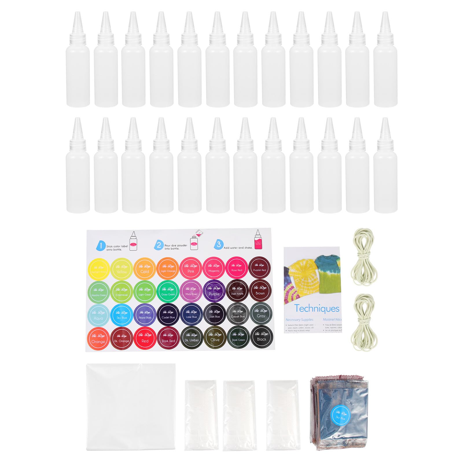Teinture tie-dye en vrac 24 couleurs permanente et kit créatif pour customiser les vêtements