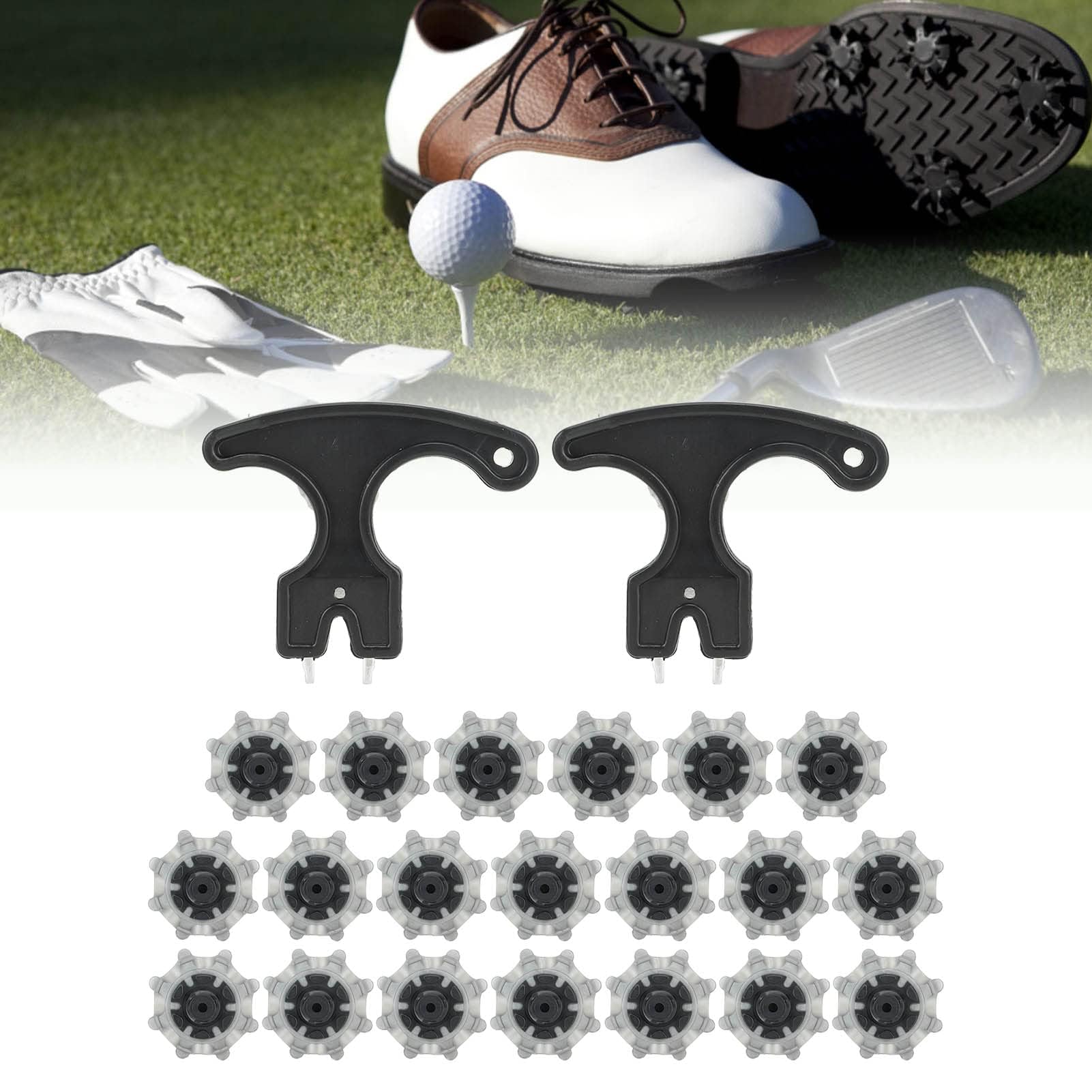 Alomejor 20 Piezas de Repuesto para Zapatos de Golf, Tacos Antideslizantes Fáciles de Instalar para un Mejor Agarre y Estabilidad
