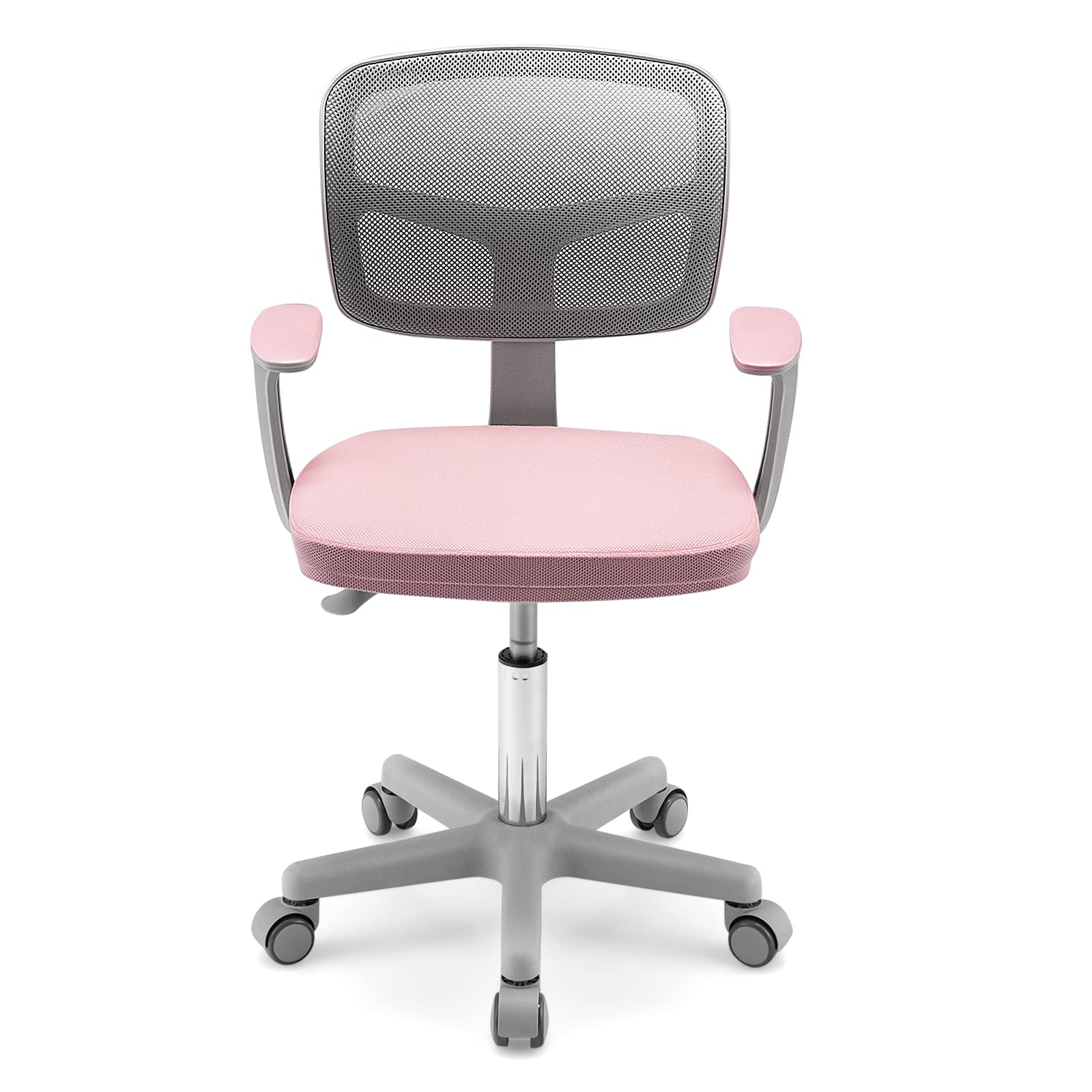 GYMAX Kids Desk Chair (Pink, 54x54x80-92cm, without Footrest)