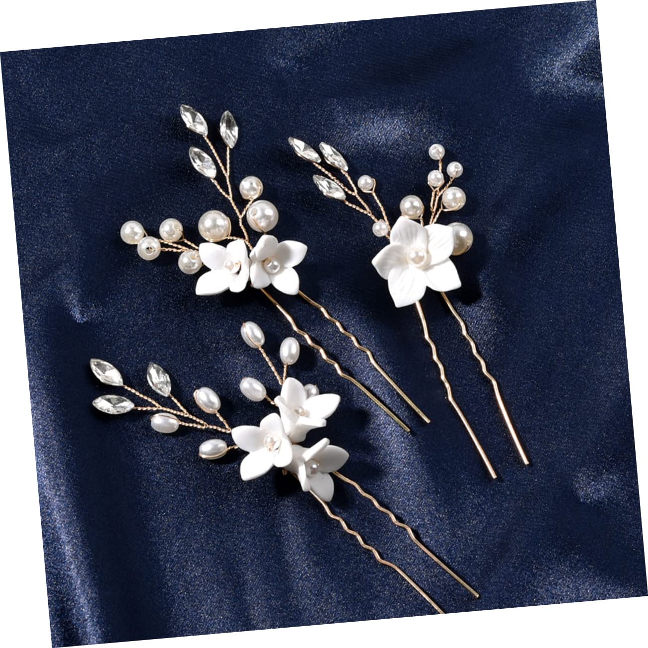 DOITOOL 12stücke Hochzeit Haarnadeln Mit Perlen Und Blumen Für Bräute U-förmige Haaraccessoires Für Hochzeiten Und Besondere Anlässe Eleganter Haarschmuck Für Brautjungfern Und