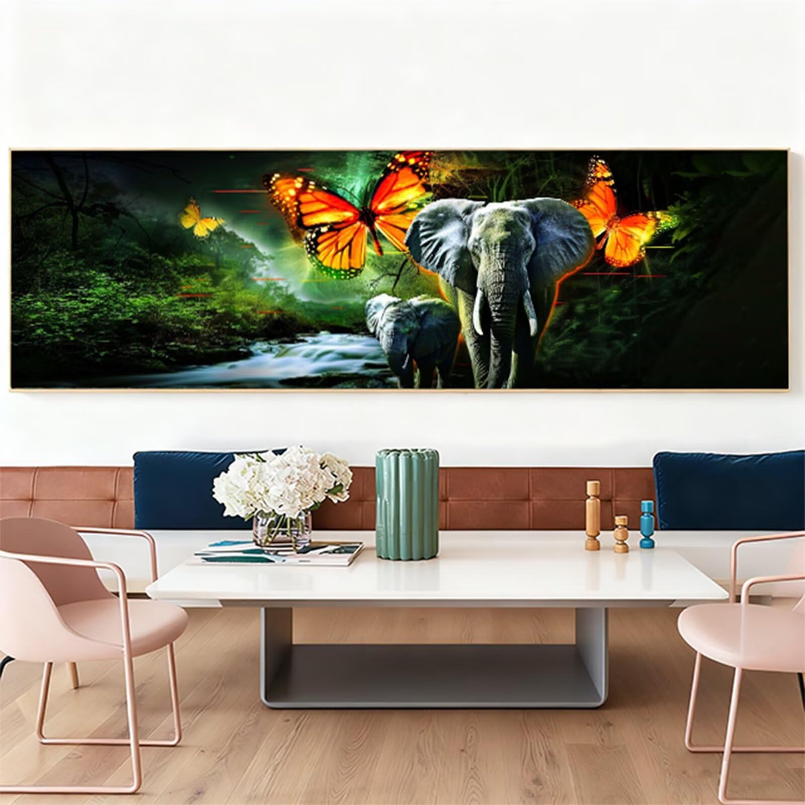 Duże zestawy do malowania diamentami ze słoniem dla dorosłych, 5D Dimond Art Butterfly Gem Arts and Crafts dla dzieci, zestaw do haftowania krzyżykowego z kryształami górskimi, dekoracja pokoju