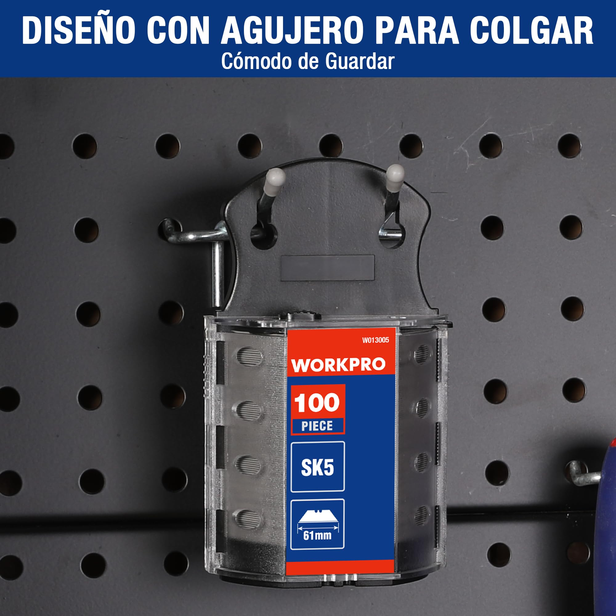 WORKPRO Cuchillas de Recambio 100-piezas, Hojas para Cuter Profesional, Repuestos de SK5 Acero Inoxidable, Cuchillas para Cúter Cortador Cuchillo