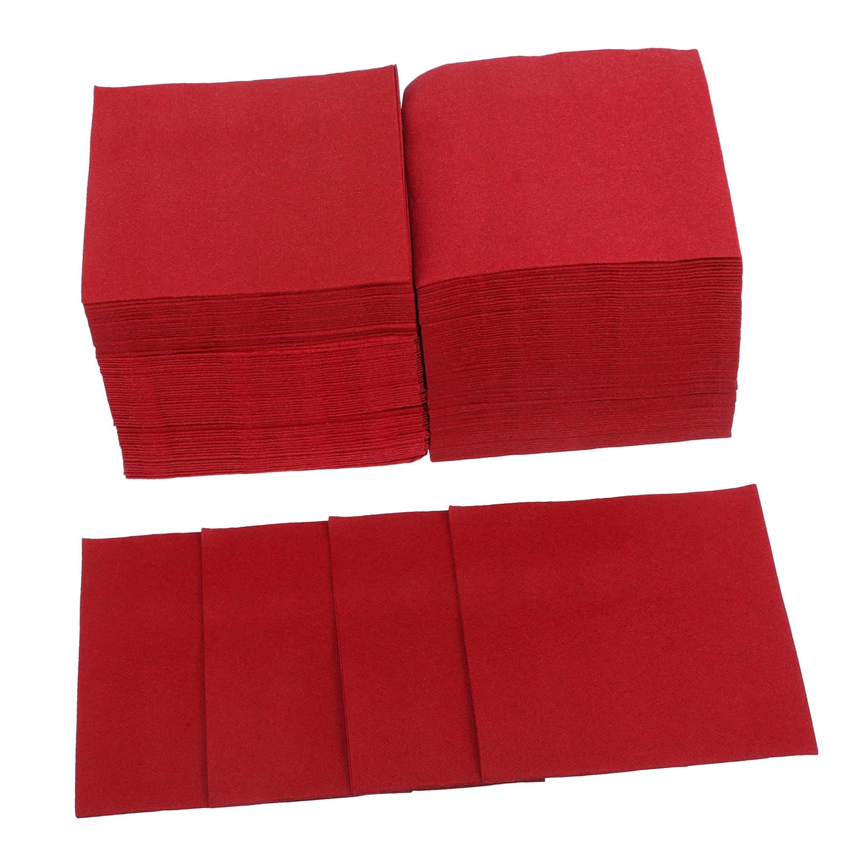 Servilletas de Papel de Colores Rojas 20x20cm para Restaurantes Occidentales y Fiestas de Vino, Ligeras y Cómodas, Paquete de 150 Unidades