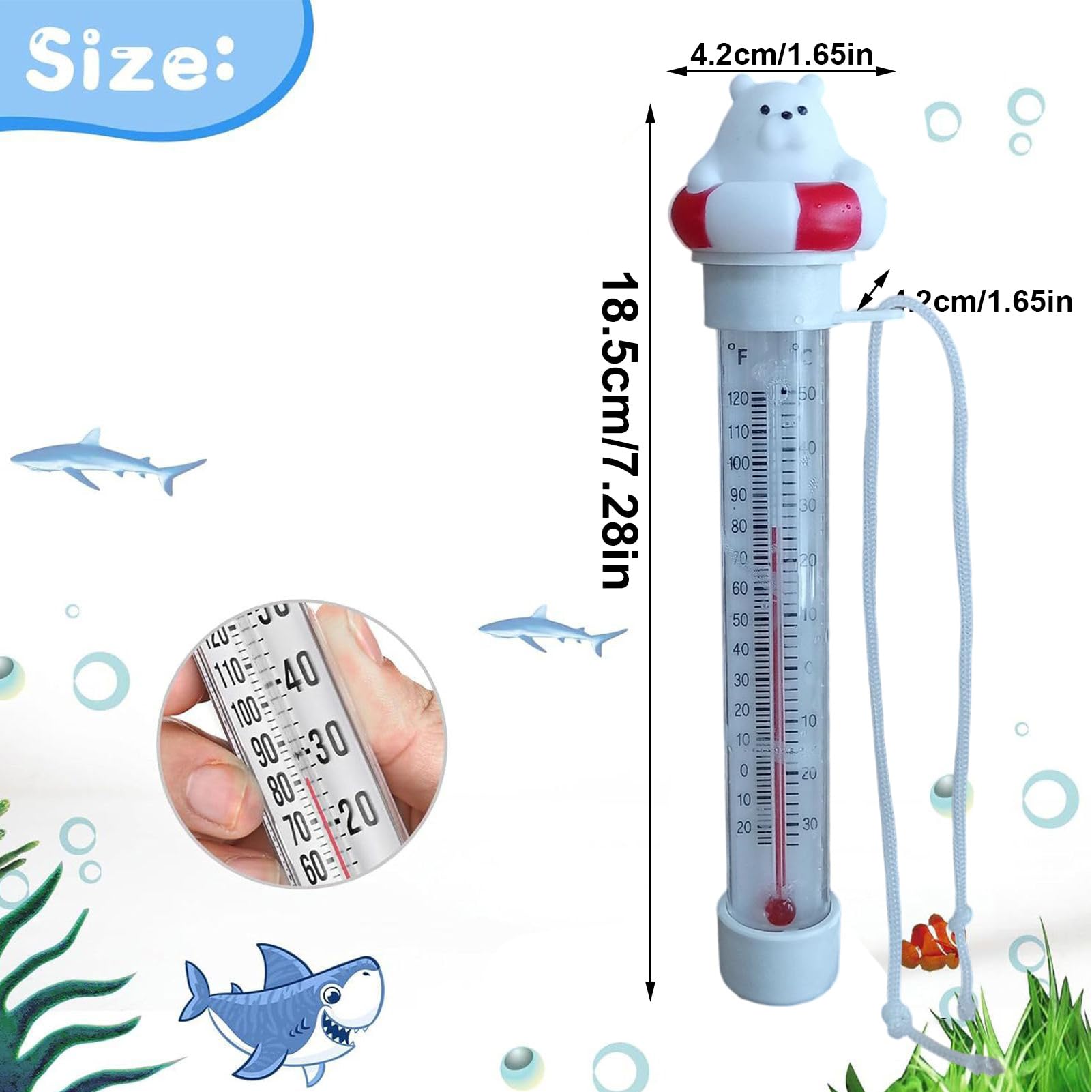 Termometro piscina Precisione Facile Lettura Impermeabile | Termometro Acqua per Idromassaggio Per vasca idromassaggio spa laghetto acquario interno ed esterno giardino cortile casa