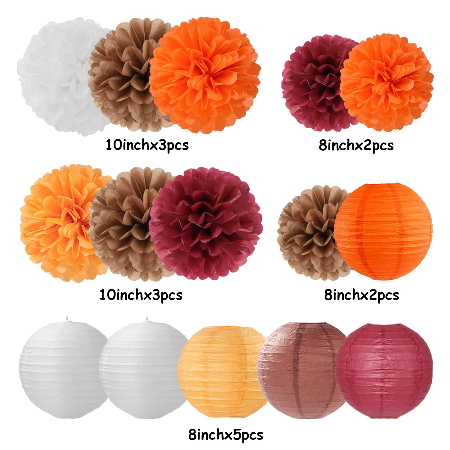 NICROLANDEE Fall Wedding Decorations, 12 PCS Orange Maple Leaf Fall