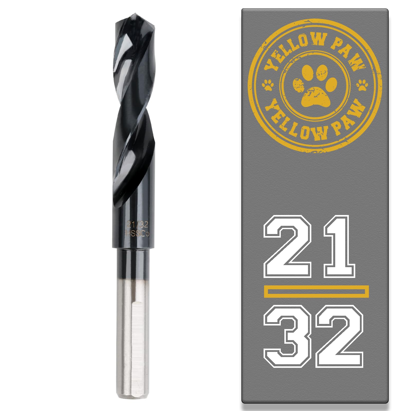 21/32 Inch Drill Bit for Metal - Industrial Grade M35 Cobalt Titanium Aluminum Nitrite - 21/32" Diameter & Total Length of 6" with Working Length of 3