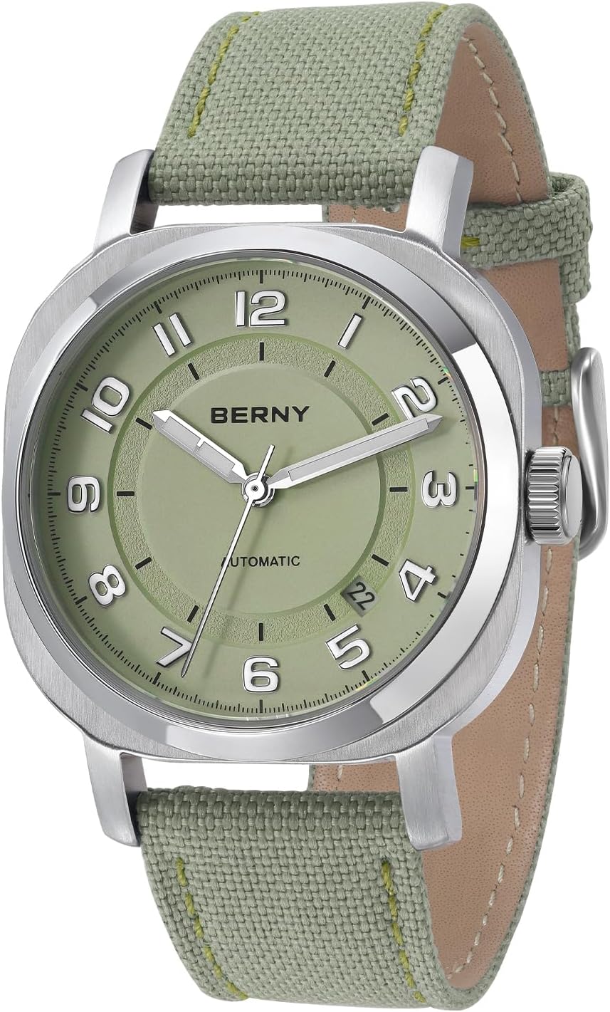 BERNY Automatic Watch for Women Waterproof Women's Wristwatch Super Luminous Mechanical Women Watch Female Analog Watches Stainless Steel Case Sapphire Crystal Date Calendar Fashion Birthday Present