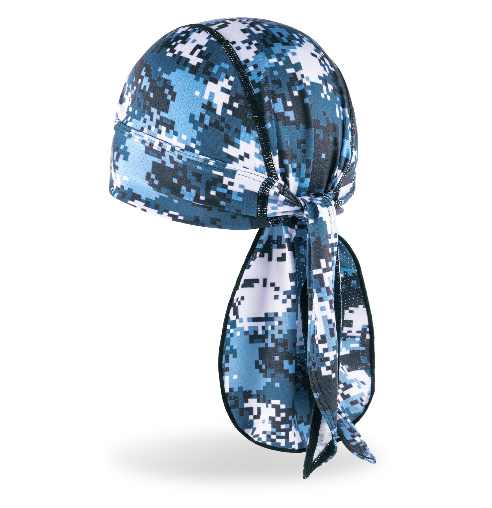 MELASA Cooling Do Rags Skull Cap Helmet Liner, Sweat Head Wraps Bandanas for Men Running Cycling Motorcycle