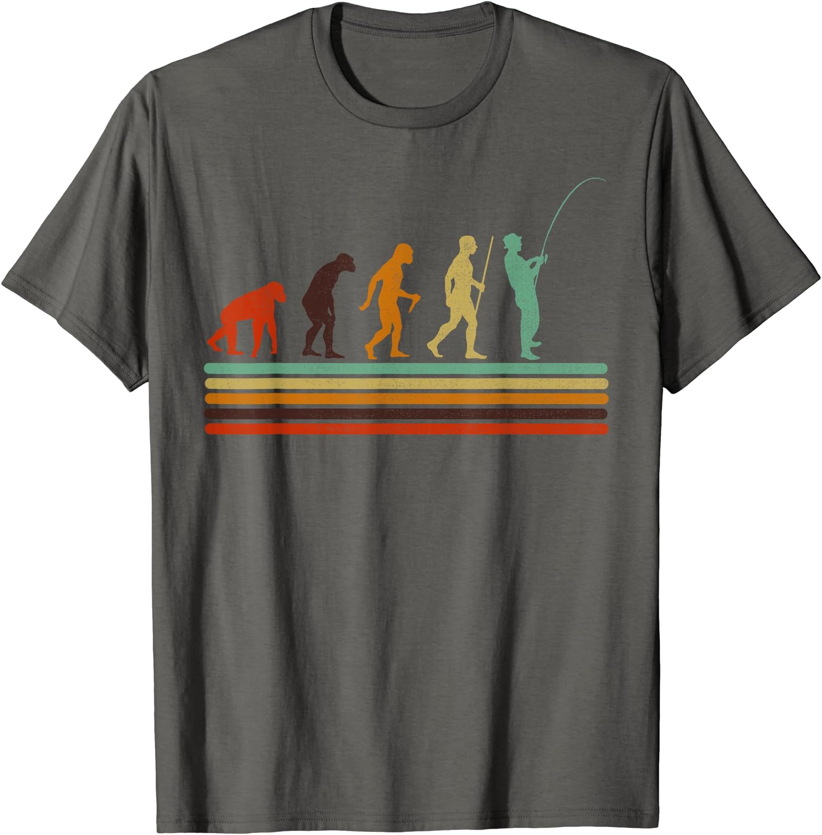 Retro Fishing Shirt, Evolution Of Man, Fisherman T-Shirt