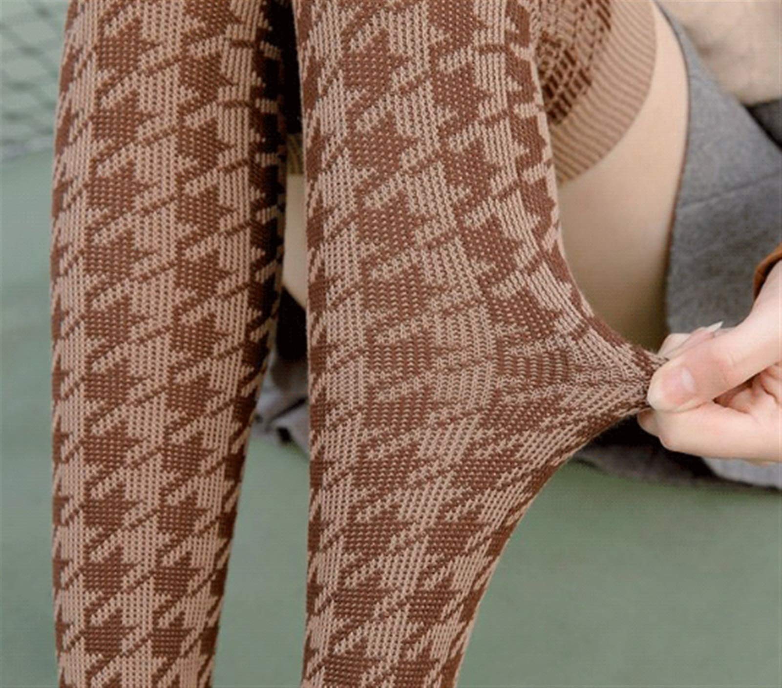 HUOHUO 5 Pares señoras de Circulación Calcetines de compresión niñas de la Tela Escocesa Caliente del Invierno de la Rodilla Calcetines Altos (Color : Red)