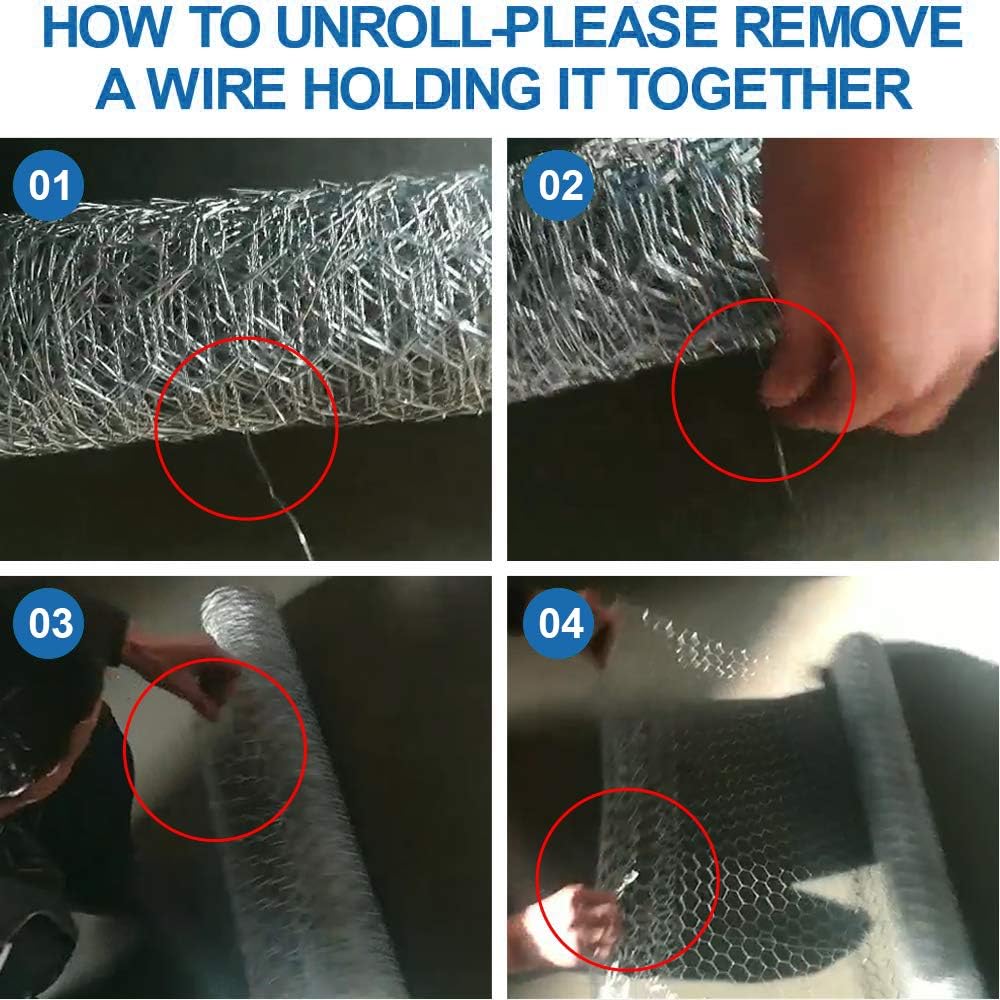 Fencer Wire 20 Gauge Galvanized Poultry Hex Netting with 2 inch Mesh