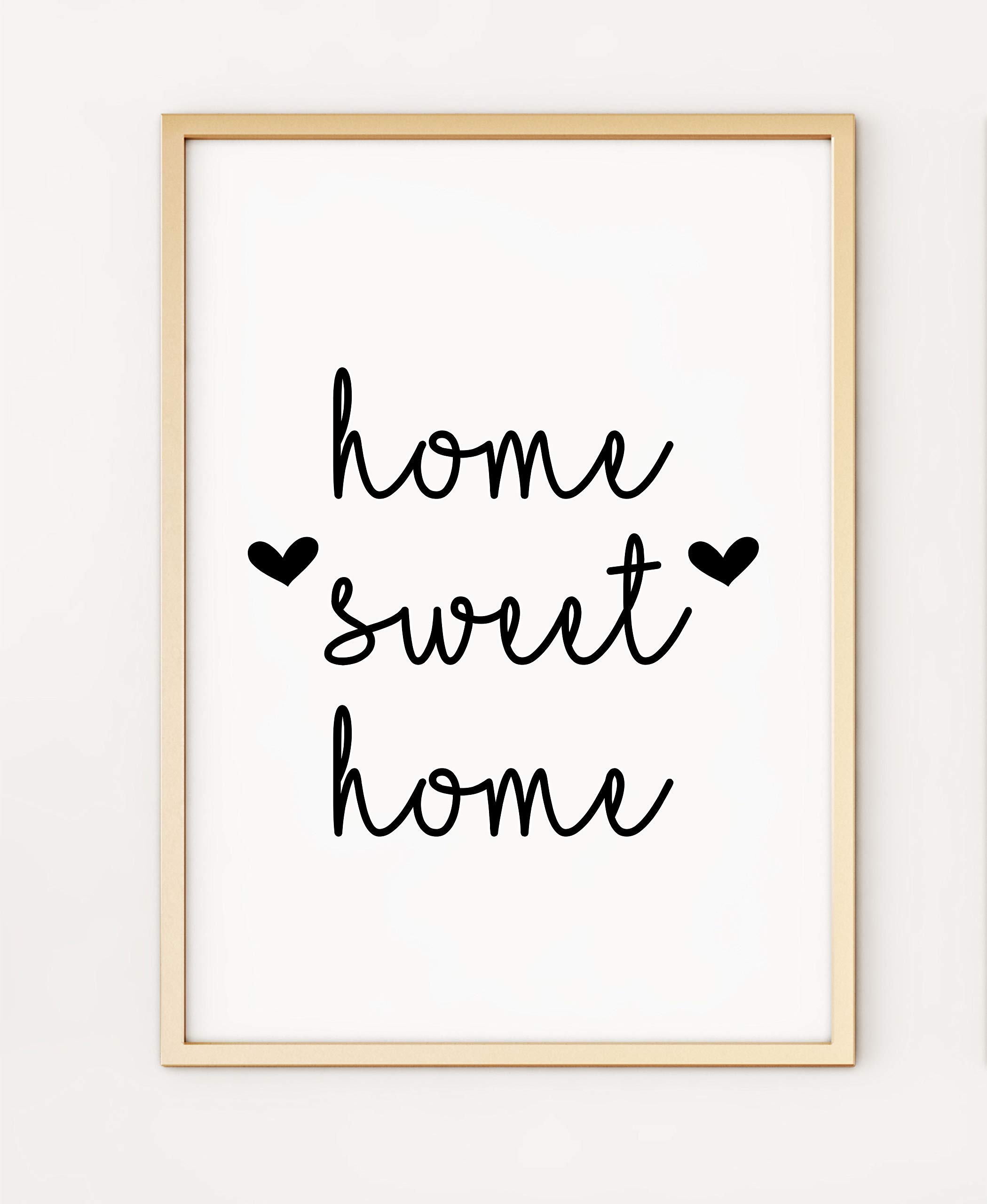 Home Sweet Home Typography Black and White A4 Poster Print PO306