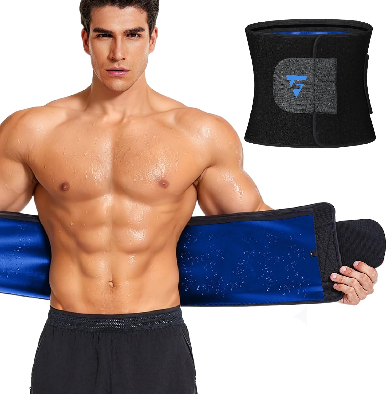 FUXERT Waist Trimmer Belt for Men & Women Waist Trainer Sweat Band for Stomach Weight Loss Workouts