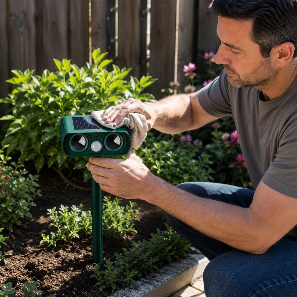 Solare Maulwurf Vertreiber con luci LED lampeggianti, repellente per talpe ad ultrasuoni per giardino e uso esterno, repellente impermeabile per animali per talpe, ratti, uccelli, scoiattoli soluzione