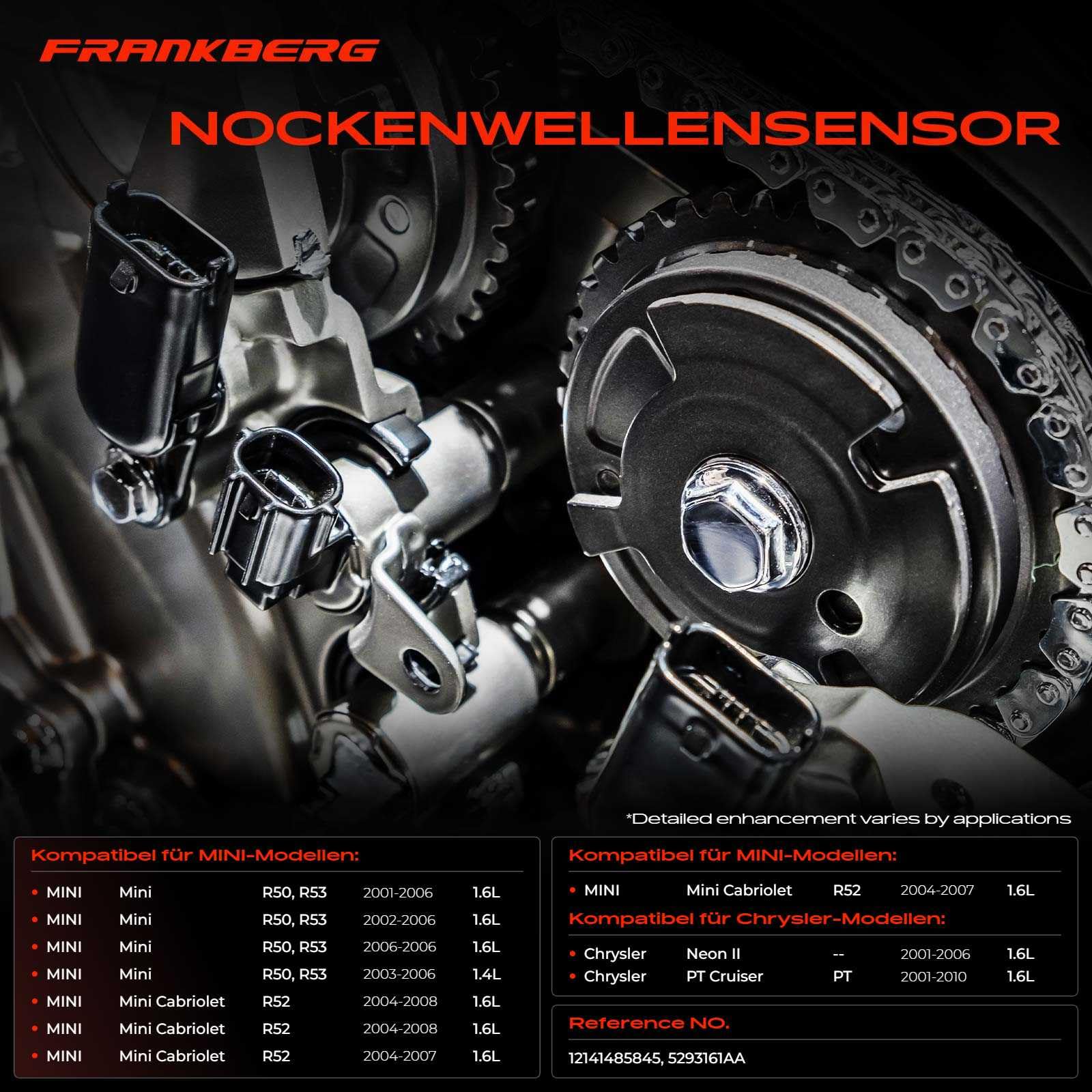 Nockenwellensensor mit Dichtring für Neon II PT Cruiser PT M-i-n-i R50 R52 R53 R56 1.6L Benzin 2001-2012 Benzin