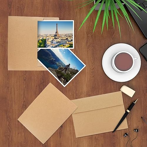 Miniatura 3 de Paquete de 50 sobres de papel Kraft, sobres de invitación A4, sobres de 4 x 6 para invitaciones, sobres, bodas, baby shower, sobres de papel kraft