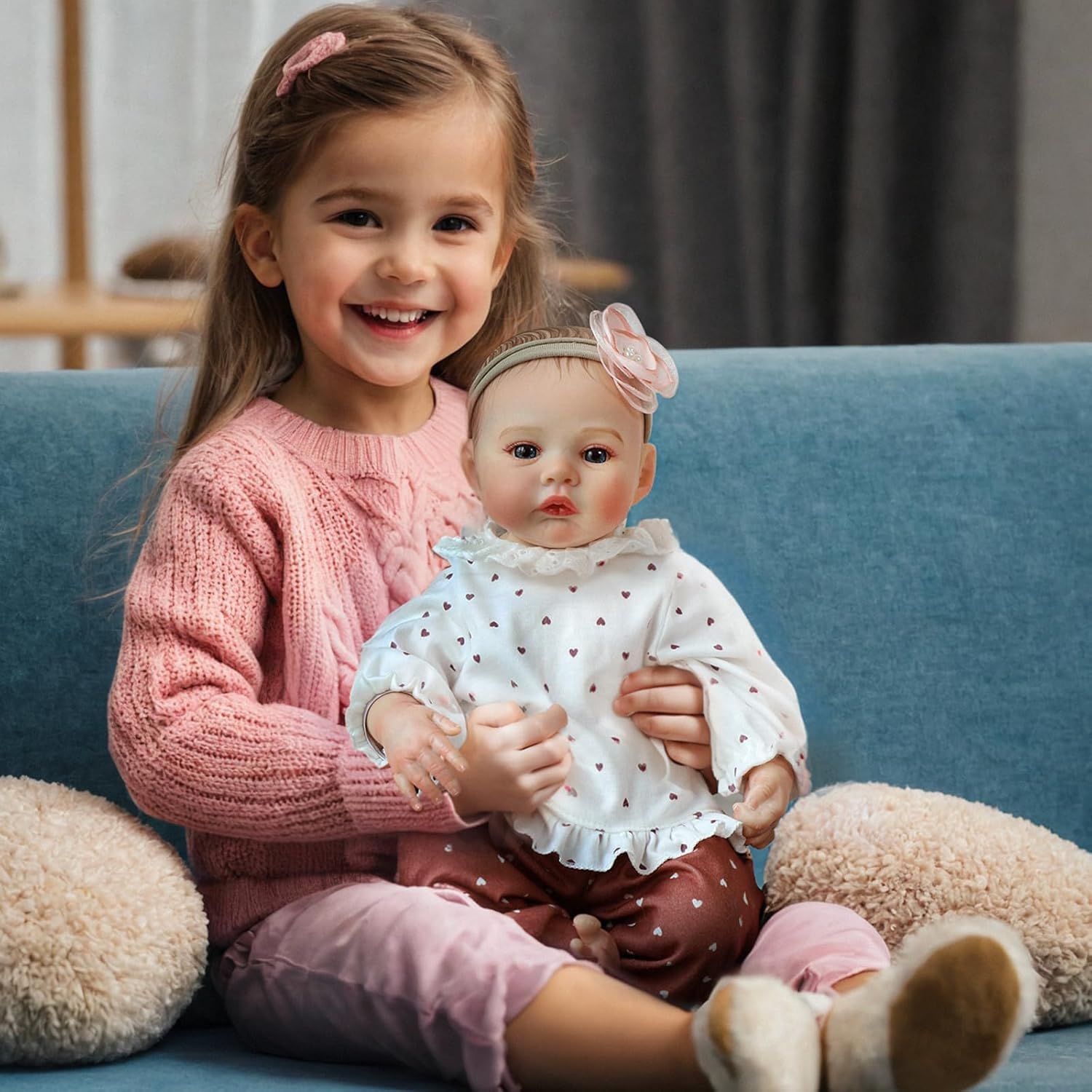 Bambole Reborn Femmina 22 pollici 55cm Bambole Reborn Silicone Morbido Vita Reale Realistico Fatto a Mano Reborn Bambole Originali Toddler Baby Doll Regali per ragazzi e ragazze