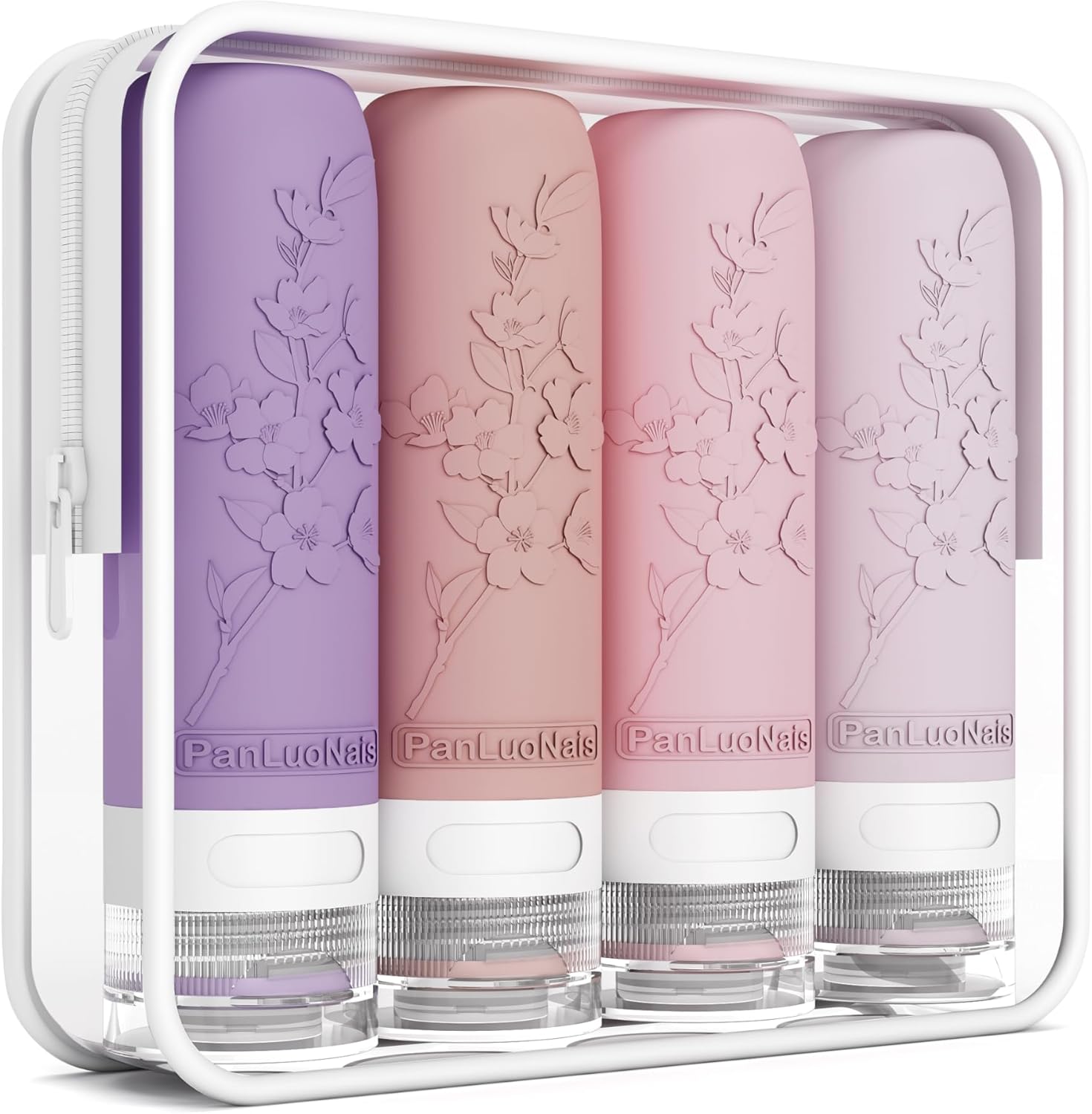 Travel Bottles for Toiletries, TSA Approved Silicone Travel Size Containers, Leak-Proof, 30ml, 4 Pack
