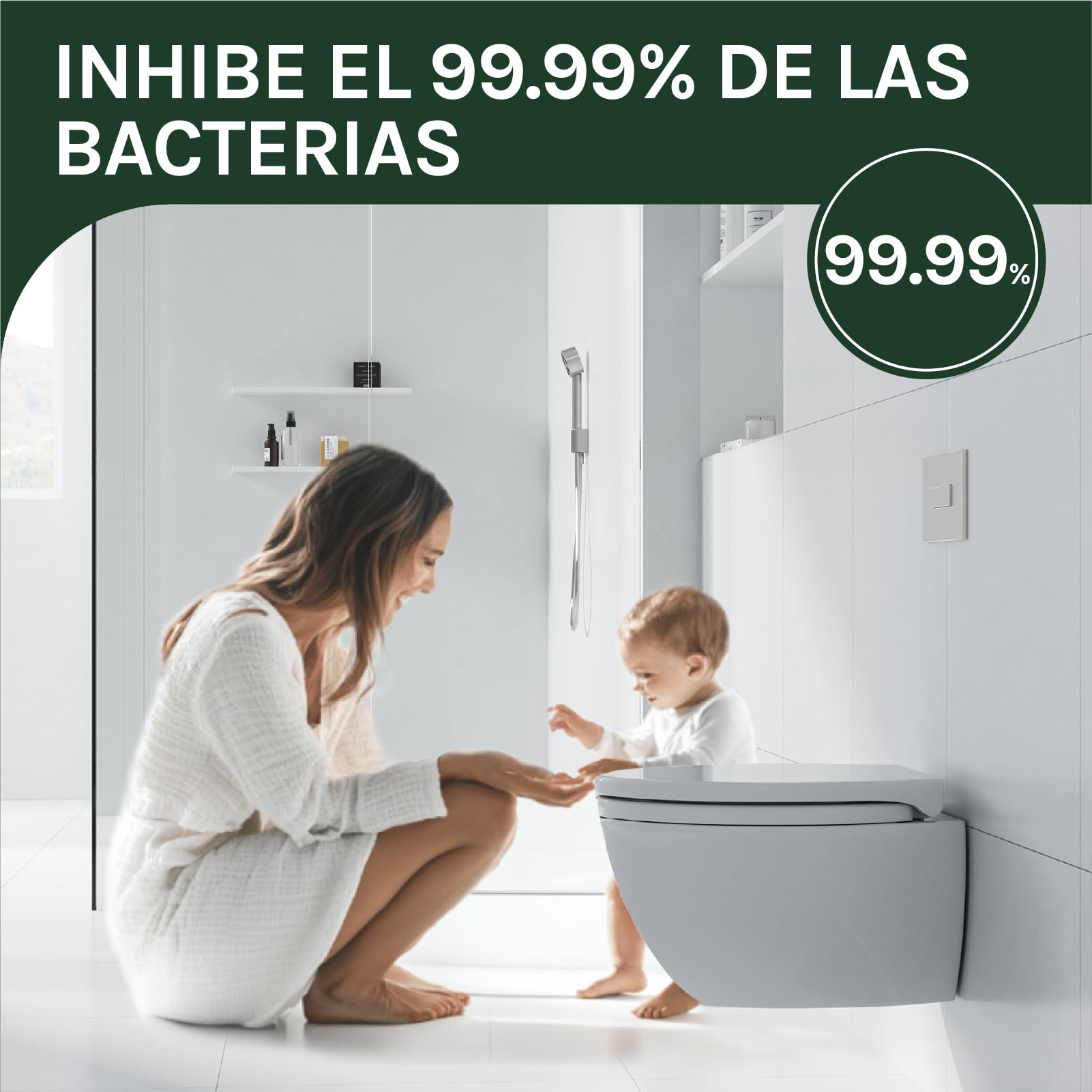 WOLTU Tapa de WC Tapa de Inodoro Asiento de Inodoro Bisagra de Cierre Suave Instalar Rápida