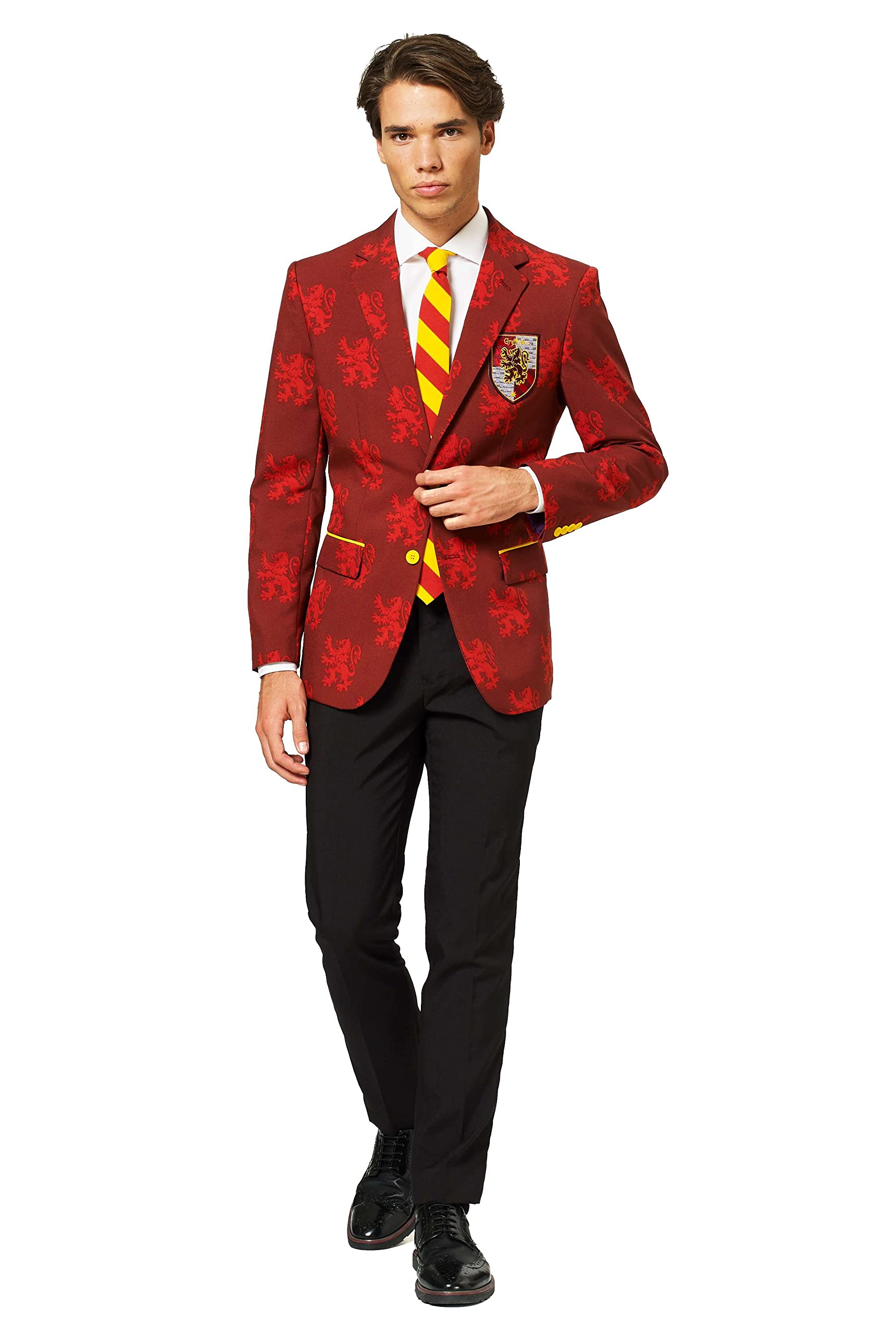 OppoSuits Kombinezon męski Meżczyzni OppoSuits – The Joker™ – Licensed Superhero Halloween Costumes for Men – Full Suit: Jacket, Pants and Tie