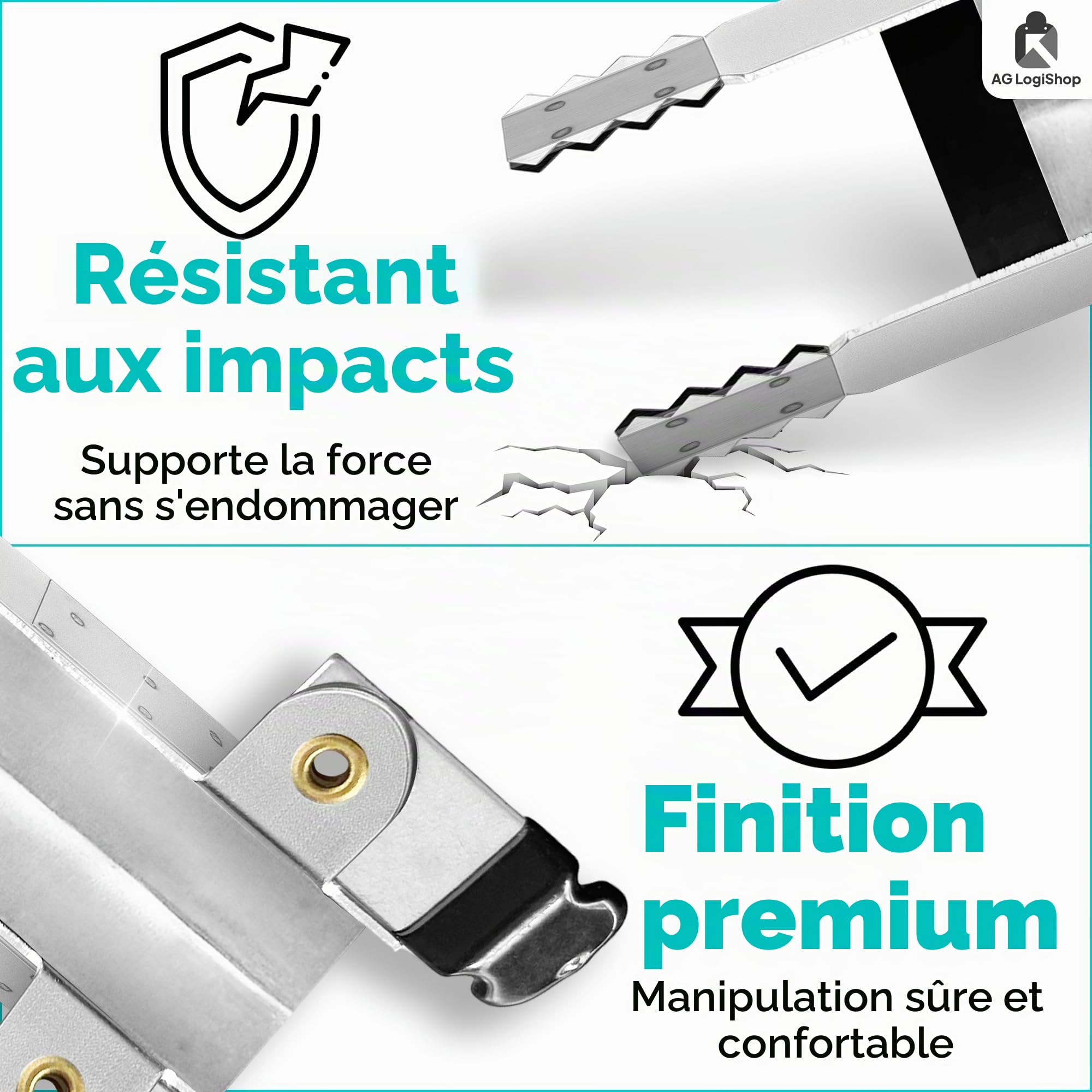 AG LogiShop Lot de 6 fermetures antivol pour volets roulants | Blocage de volets antivol | Pinces de sécurité pour volets roulants et verrou antivol, sécurité à domicile