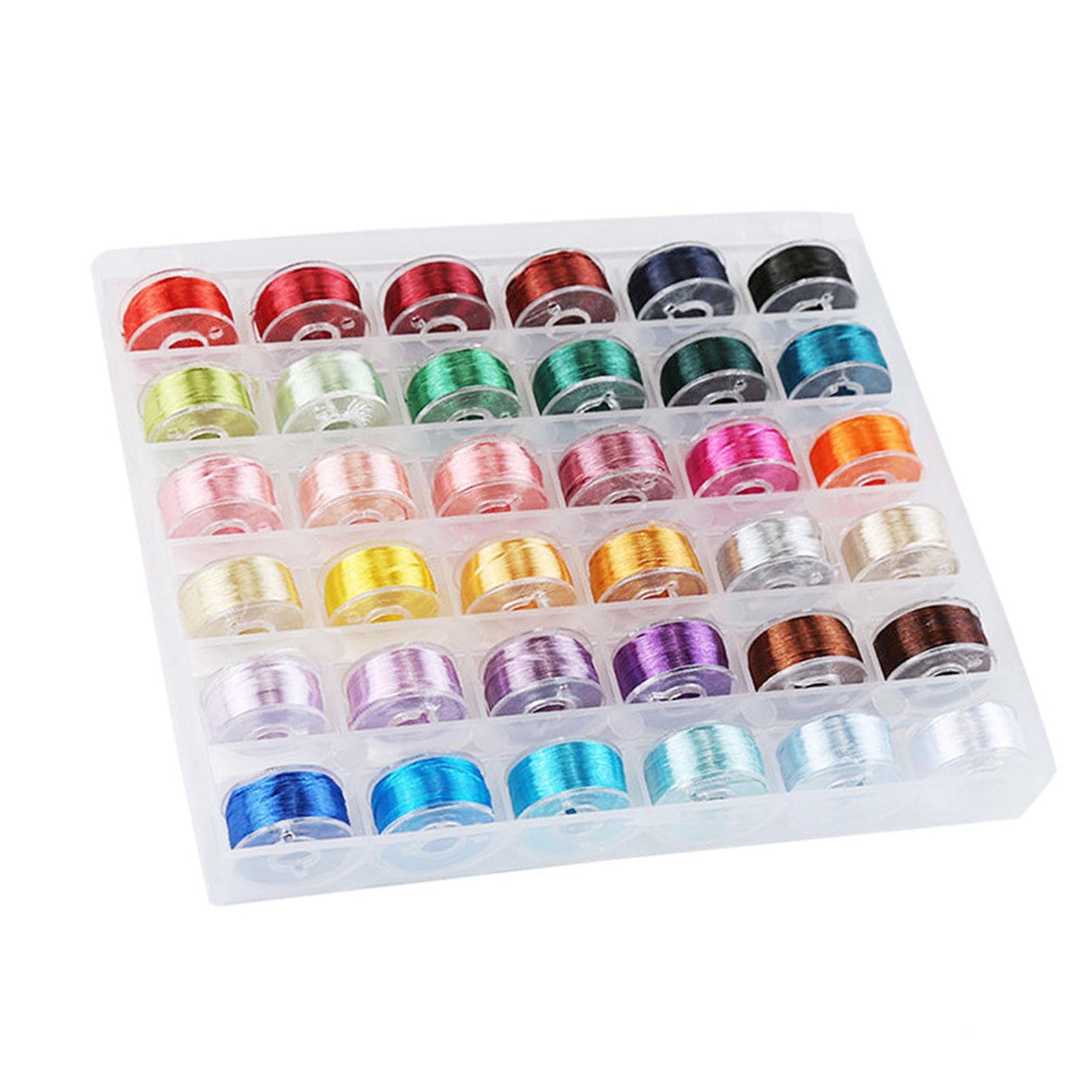 36Pcs Sewing Machine Bobbin Threads with Storage Case Box Practical Pre-Wound Bobbins Set Sewing Machine Accessories (Multicolor)