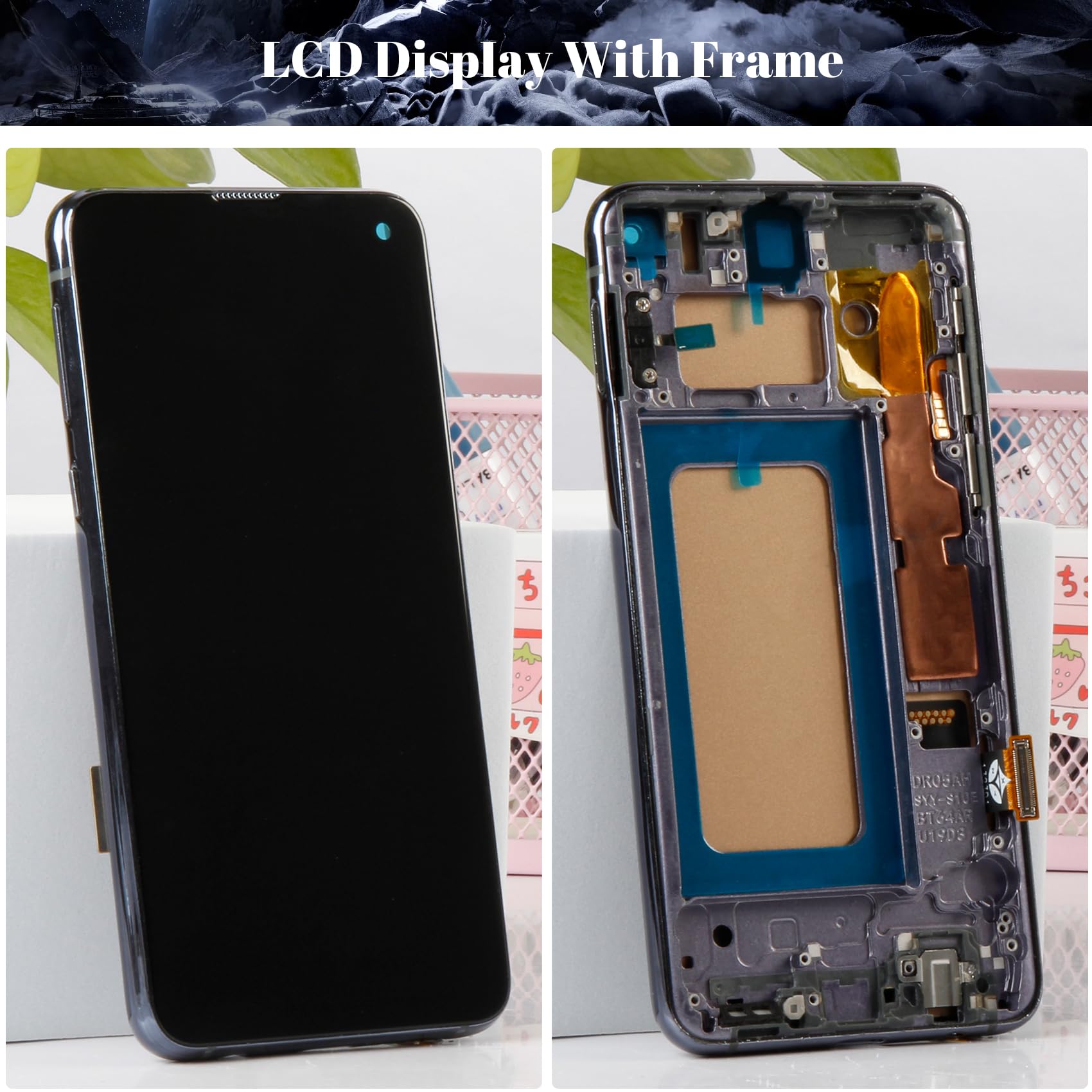 Incell LCD-Bildschirm für Samsung Galaxy S10E LCD G970 Display für SM-G970F, SM-G970U, SM-G970W LCD Display Touchscreen Digitizer Montage Reparaturteile mit Werkzeug (mit Rahmen, schwarz)