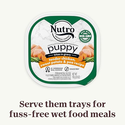 Miniatura 10 de Bocadas de nuez en salsa tierna pollo papa dulce y receta de guisantes sin granos húmedos para cachorros