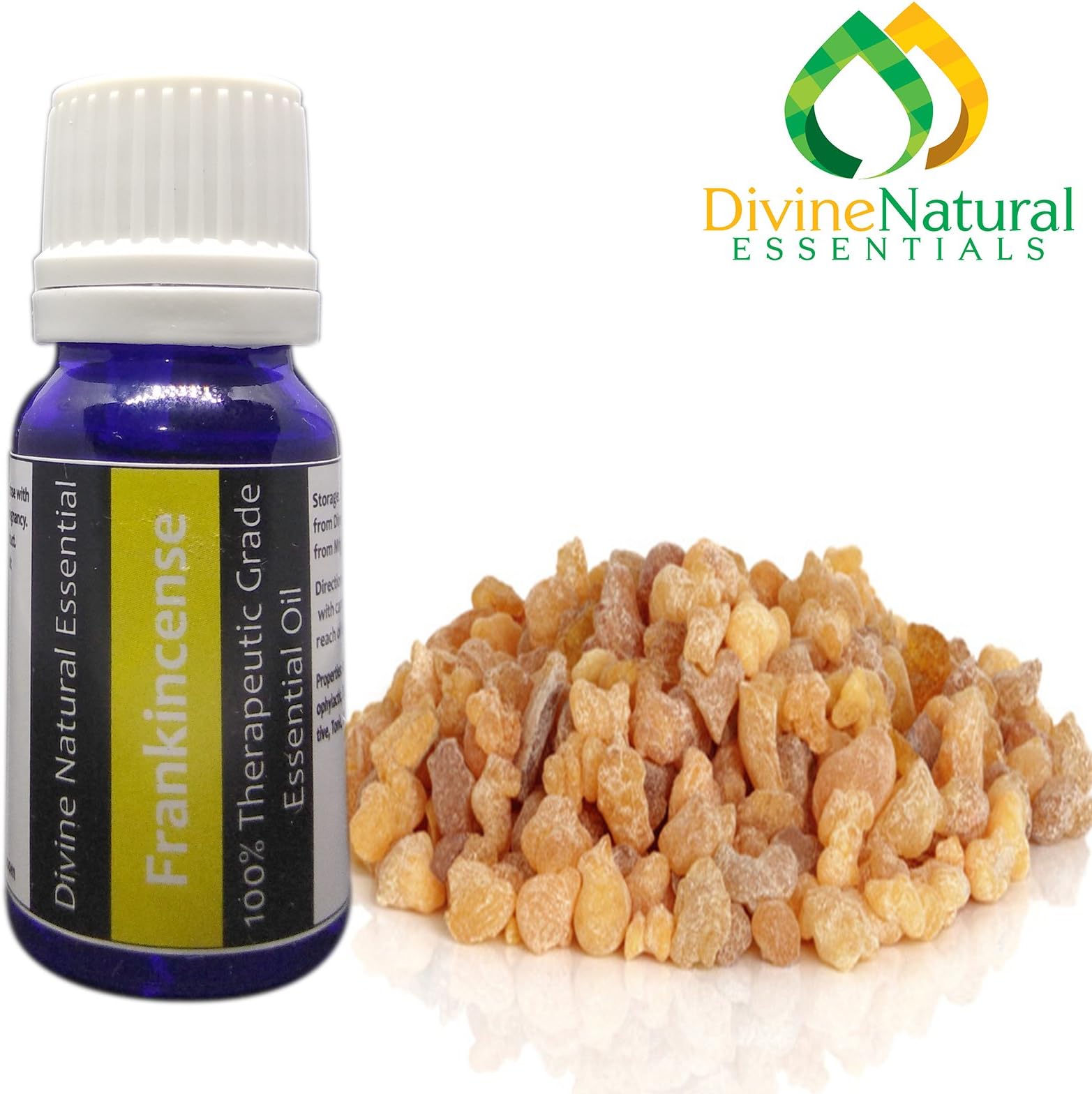 Divine Natural Essentials Frankincense Essential Oil, 100% Pure, Undiluted, Aromatherapy, Skincare, Anti-Aging, Therapeutic Grade. 10 ml