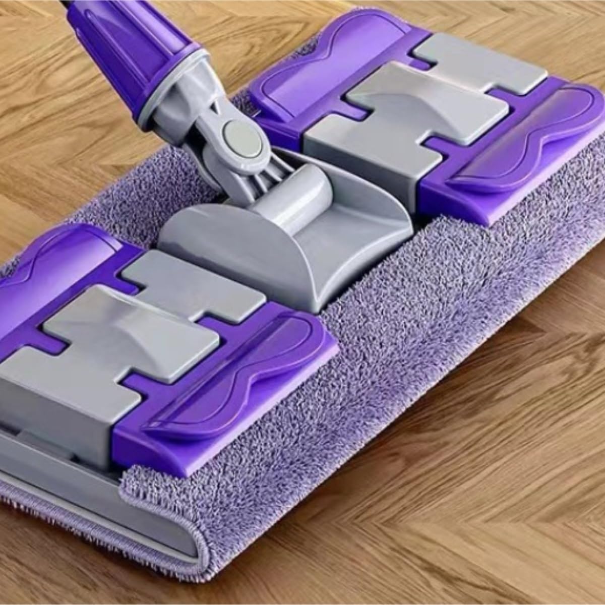 Fregona Herramienta De Limpieza Doméstica con Trapeador Plano, Artefacto Perezoso, Repuesto Lavable A Mano Limpieza Suelo(Purple)