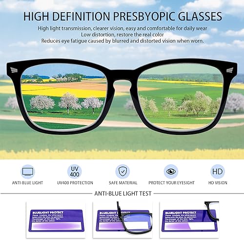 Miniatura 5 de VIDEBLA Paquete de 5 lentes de lectura con bloqueo de luz azul, lectores de bisagra de resorte para mujeres y hombres, anteojos nerd con filtro de