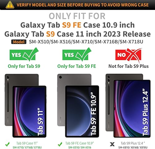 Miniatura 2 de Timecity Funda para Samsung Galaxy Tab S9 FE 5G de 10.9 pulgadas, para Galaxy Tab S9 de 11 pulgadas 2023 (SM-X510SM-X516SM-X710SM-X716B SM-X718U)