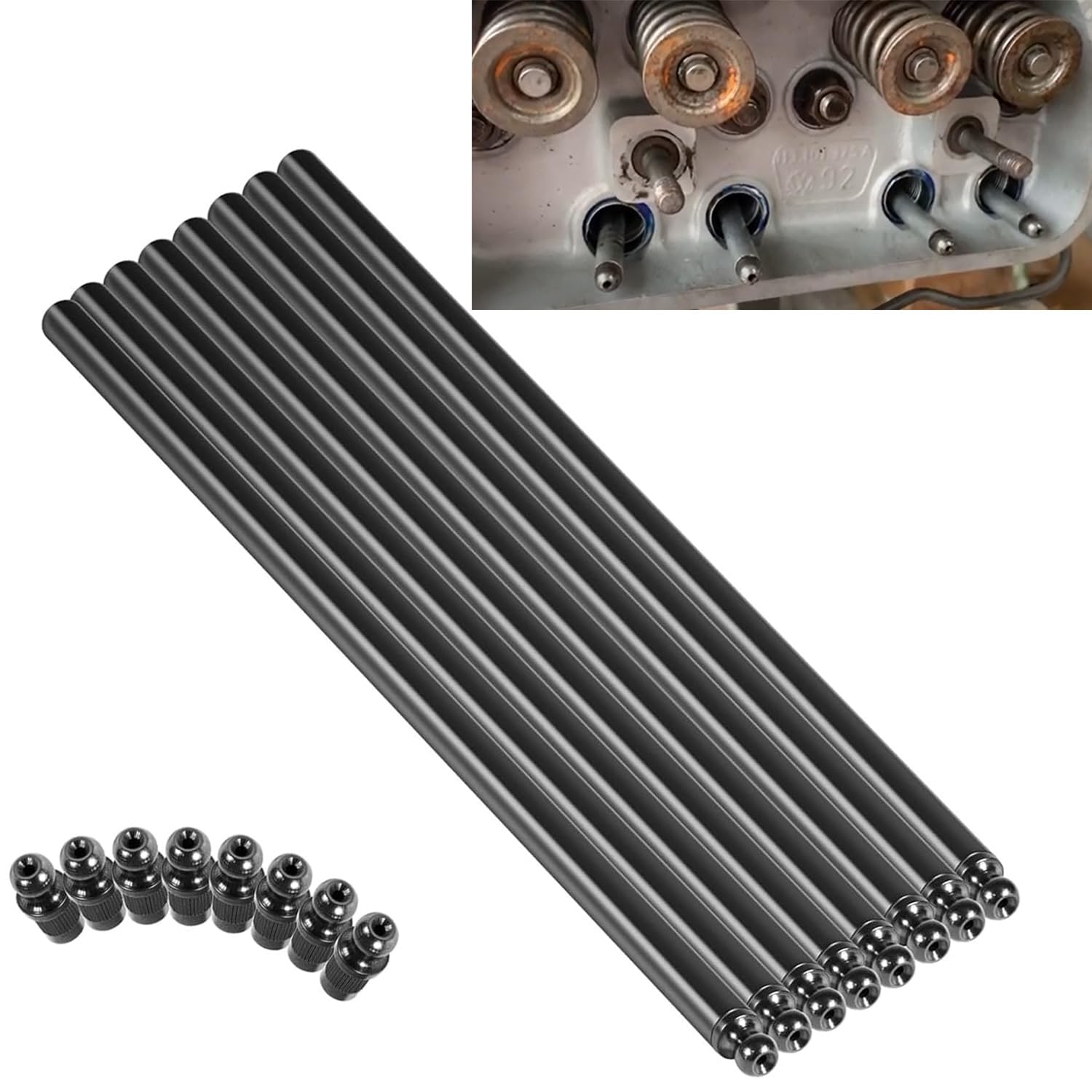 Push Rods Fit for Air-Cooled Vw Engines, 3/8" 11.60" Long Cut to Length (Pack of 8)
