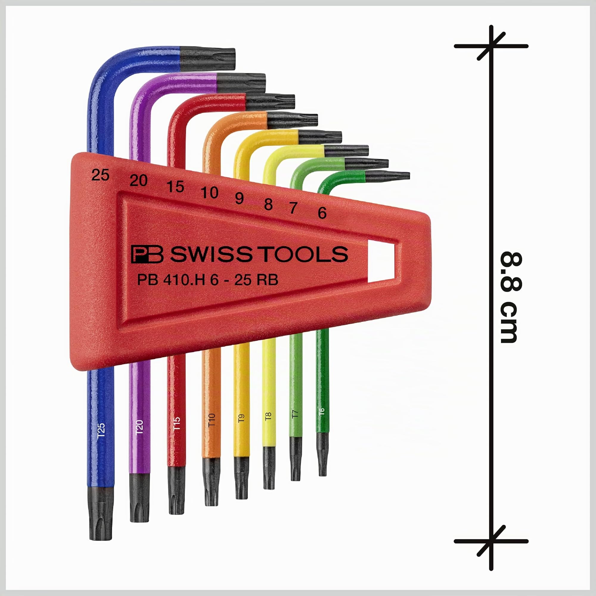 PB SWISS TOOLS Torx RainBow Winkelschraubendreher Set, 410.H 6-25 RB CN