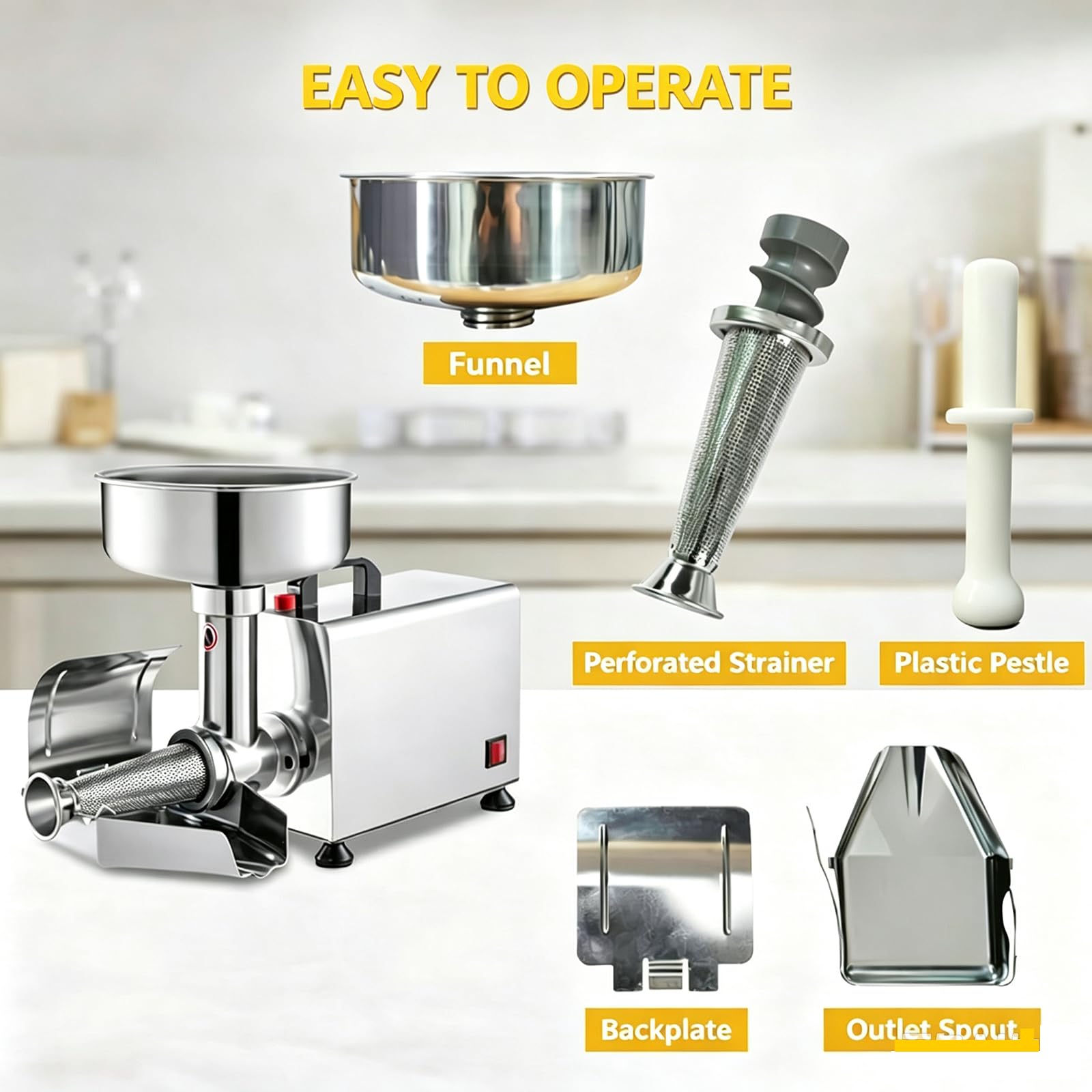 Passaverdure Elettrico Professionale 450w per Pomodori E Salsa Mele