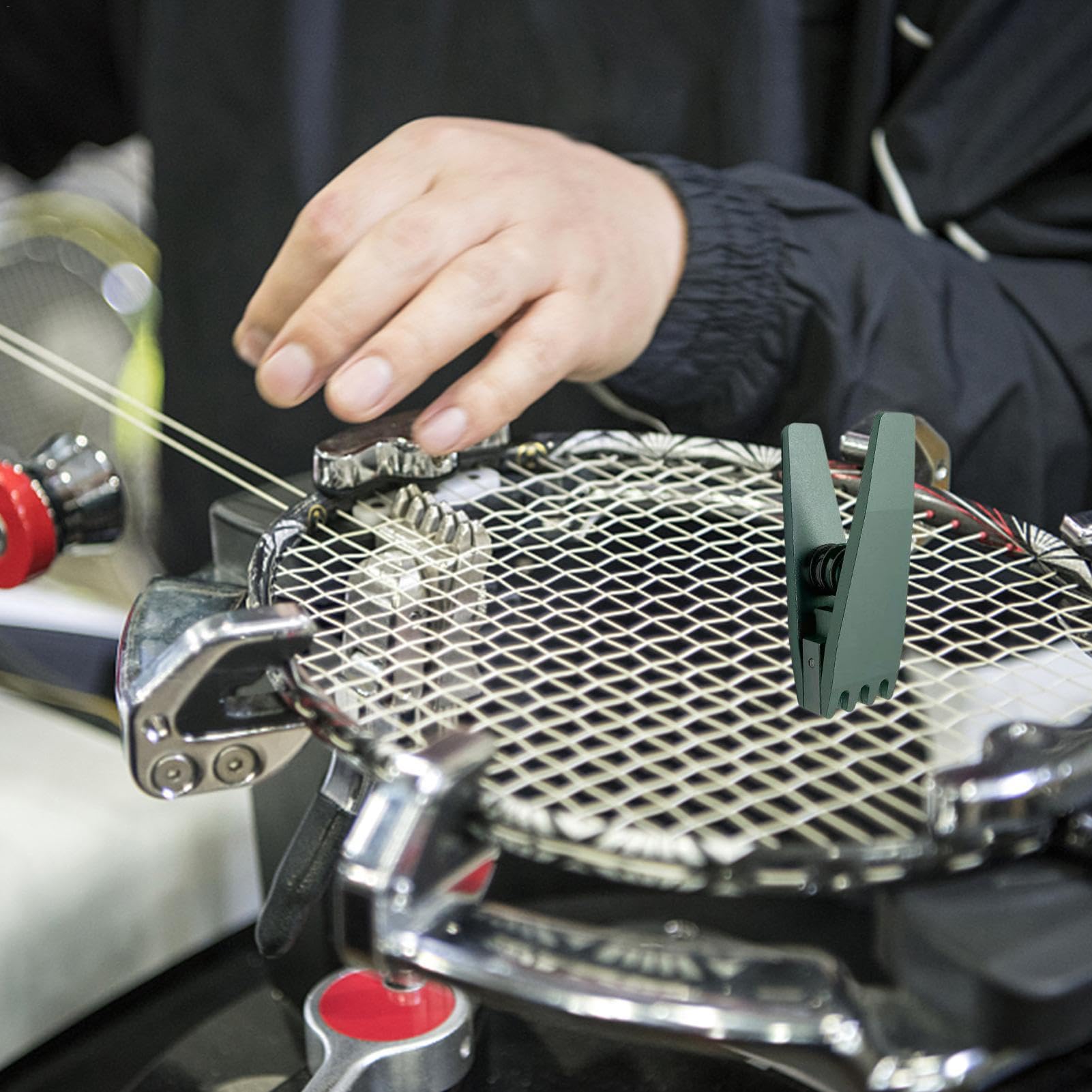 Zubehör zum Bespannen von Badmintonschlägern – Schlägerklemme, Besaitungsklemmen für Badmintonschläger | Besaitungsklemme für Tennisschläger, Besaitungswerkzeug für Schläger – 4-zackige Badminton-Span
