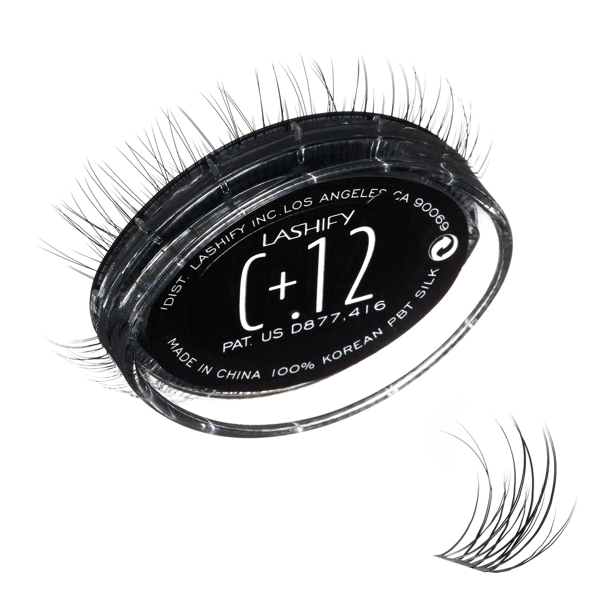 Lashify Curl Plus+ 12mm Gossamer Eyelash Extensions Refill in Black, Easy DIY False Lashes for the Most Delicate, Natural and Long Lasting Look