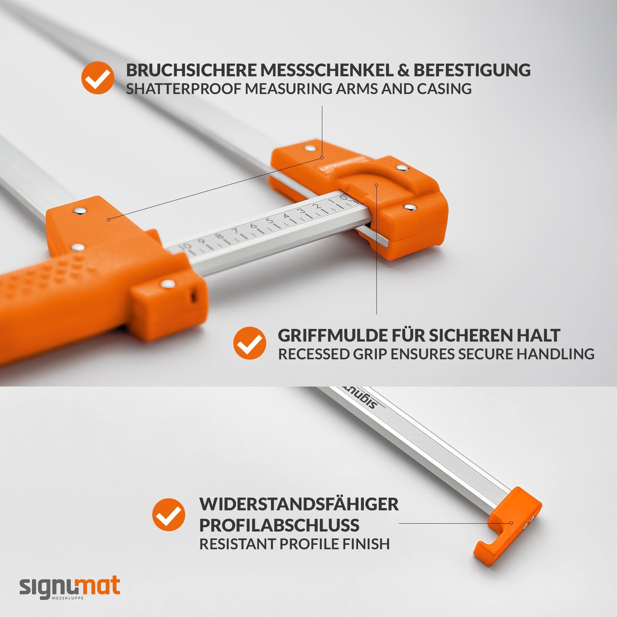 MK-201860 Messkluppe 60 cm – Präzisionswerkzeug für Wertholzvermessung, abriebfeste beidseitige Ziffernskala, ergonomischer Griff aus Aluminium, KWF-geprüft - 60cm