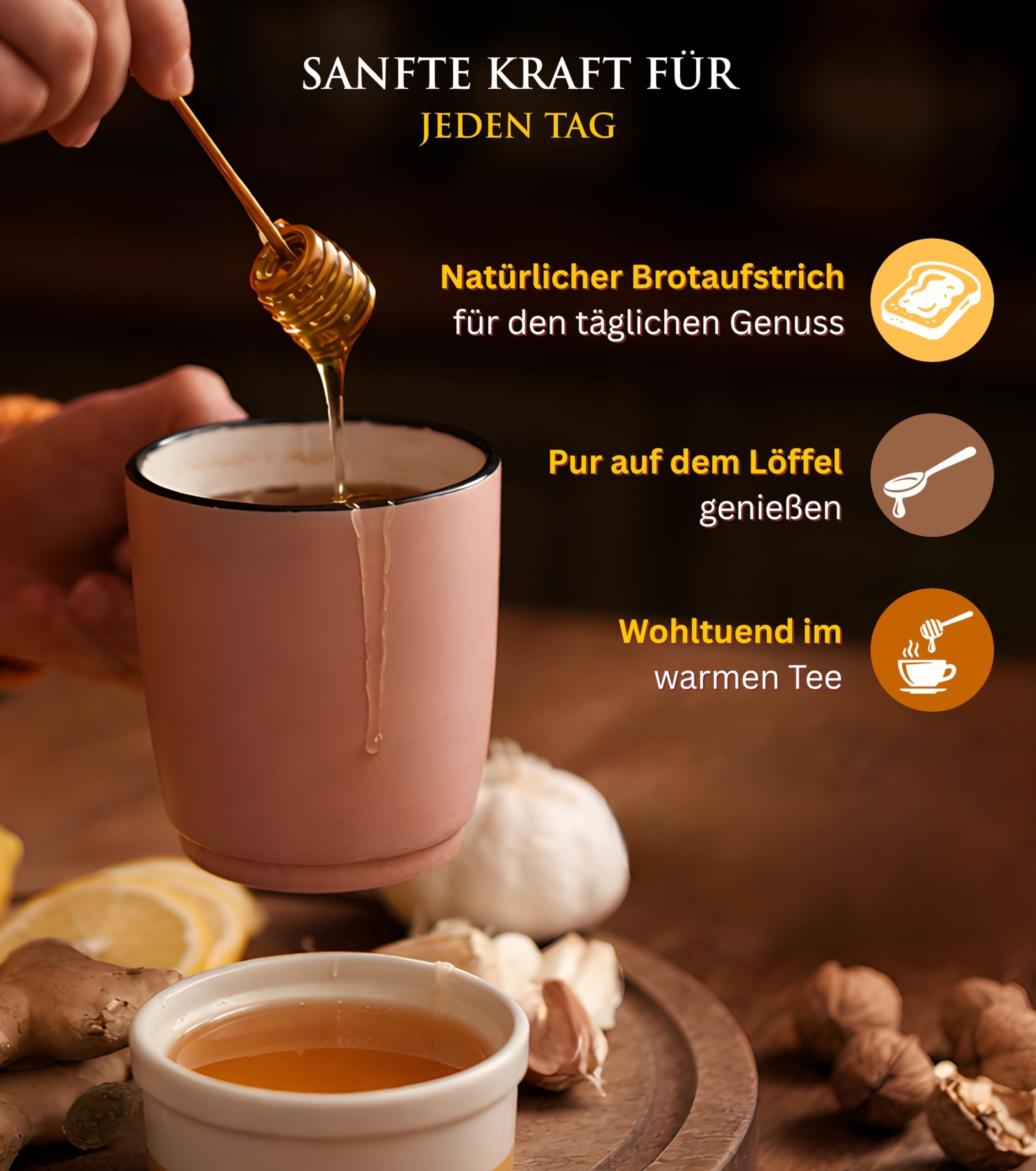 Burggold Manuka Honig 550 MGO+ im Glas (250g) (100% reiner Premium Honig aus Neuseeland mit zertifiziertem Methylglyoxal Gehalt, laborgeprüft, vakuumversiegelt, ohne Zusätze)
