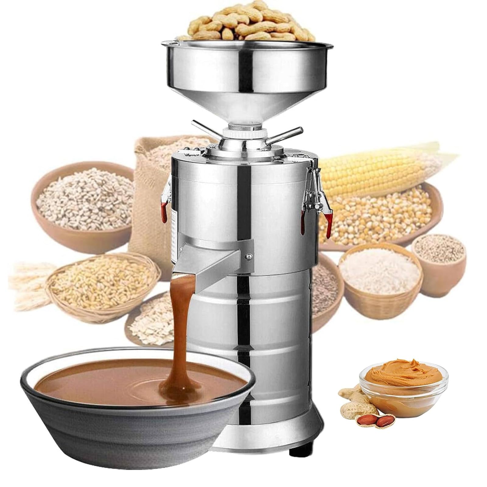 Broyeur à grains électrique 1100W puissant pour purée d'amandes et noisettes lisses