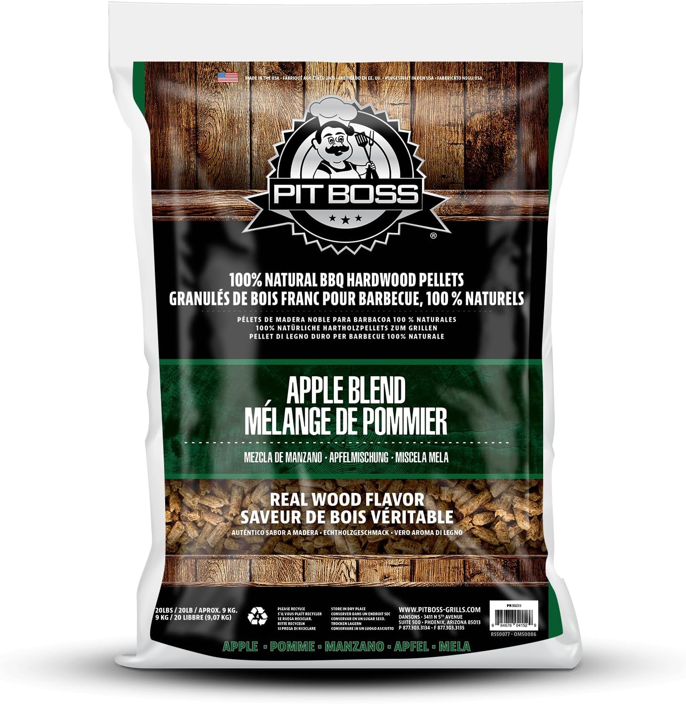 Pit Boss Grill Fuel All Natural Wood Pellets 9kg - Apple Blend