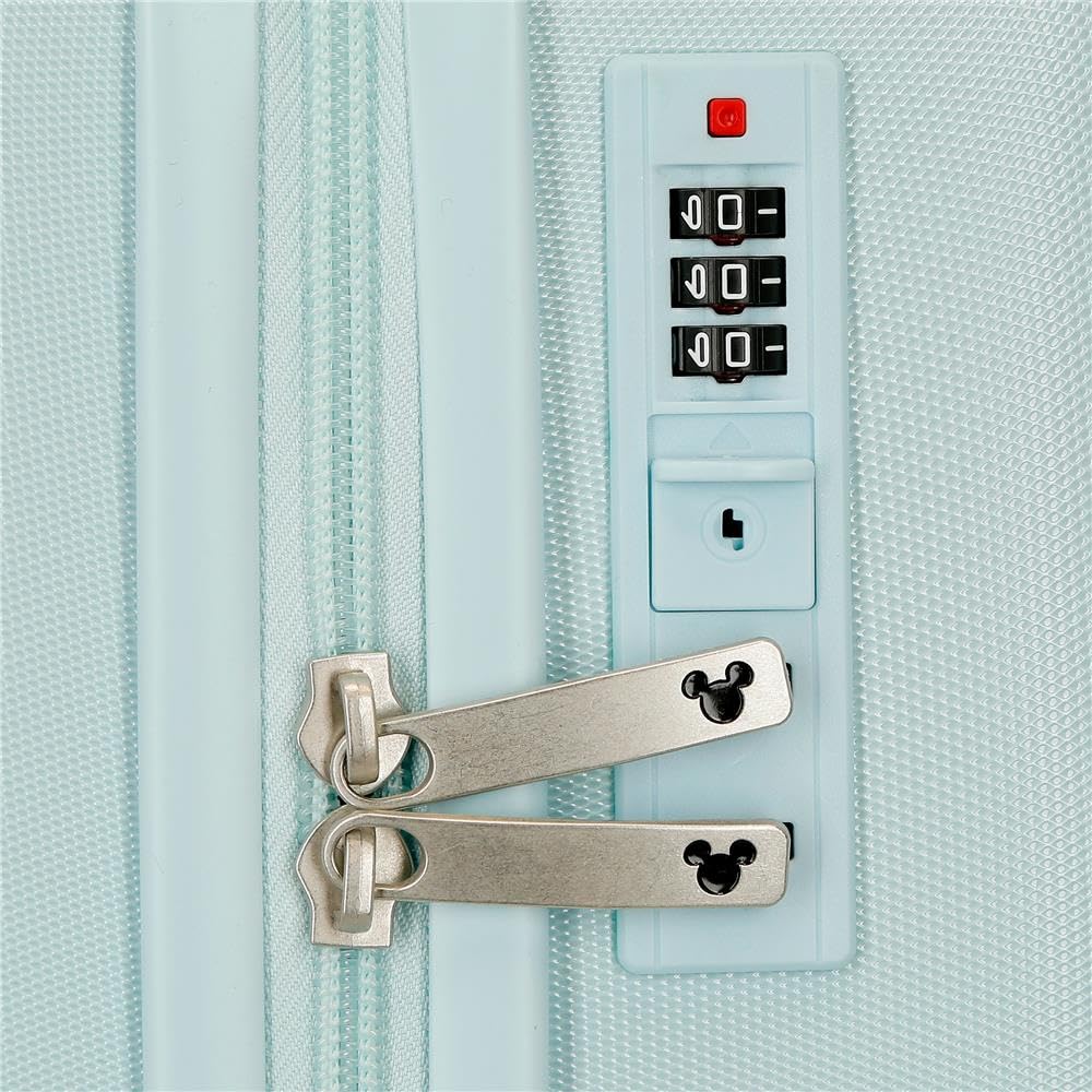 Disney Joumma Traveling with Minnie Blu Turchese Valigia da Cabina 36x55x20 cm Rigido ABS Lucchetto a Combinazione Integrato 32L 2.4kg 4 Doppie Ruote Bagaglio a Mano
