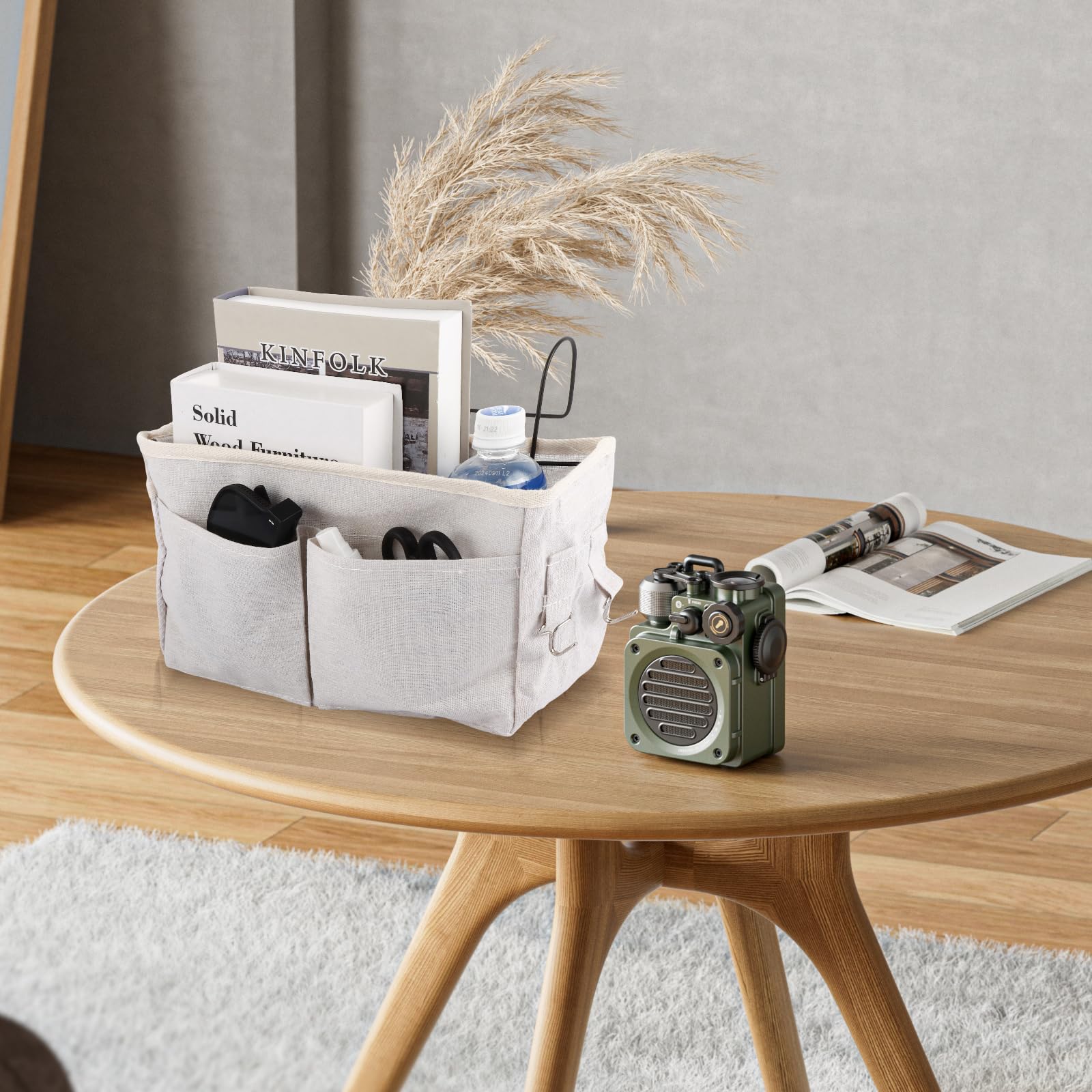 ASelected Bett Organizer zum Einhängen Betttasche zum Einhängen mit Drahtrahmen Schlafsaal Bett Organizer Multifunktionale Bett Tasche für Buch Magazin Handy Kopfhörer Bett Aufbewahrung Küche, Haushalt & Wohnen
