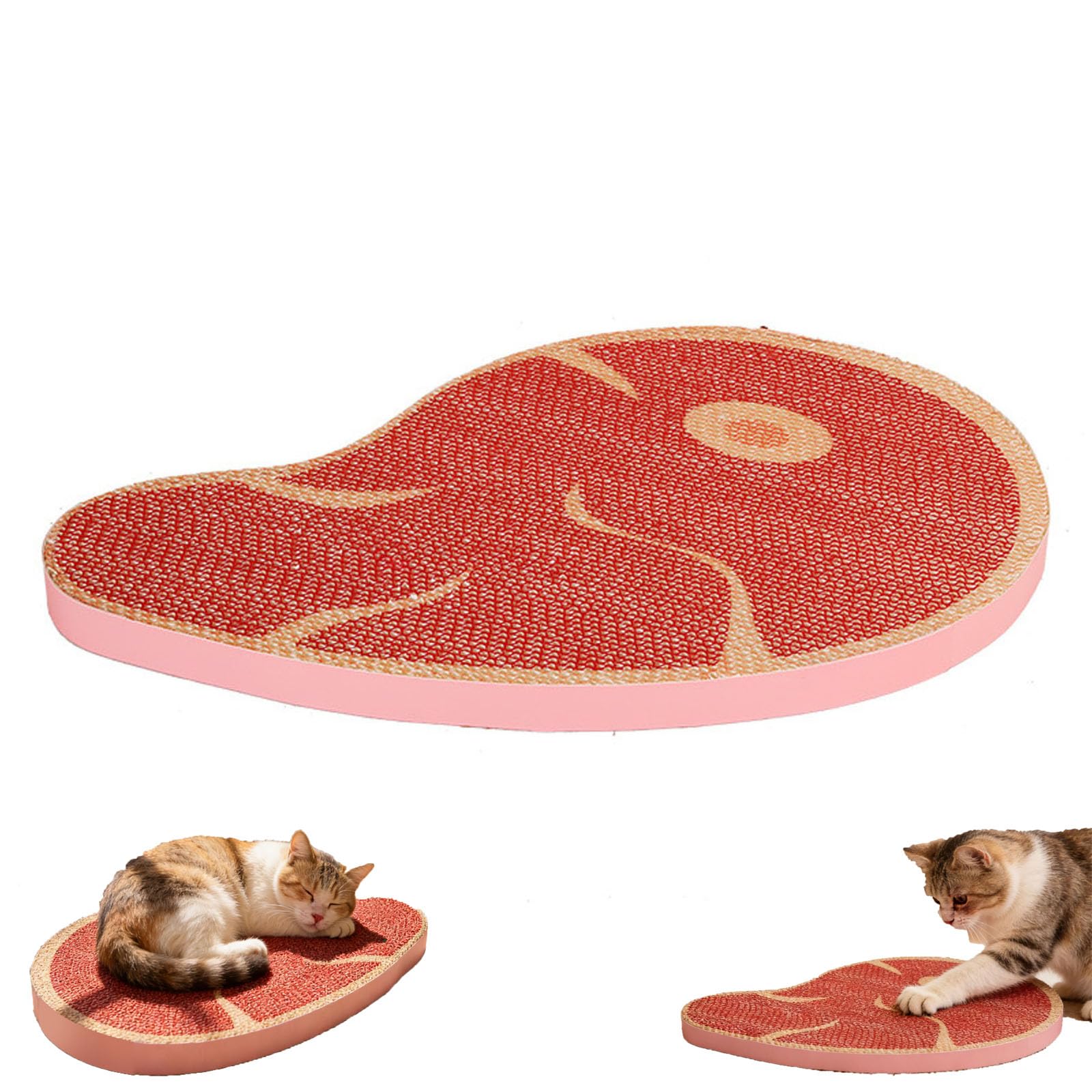 Tapis de lit lounge pour chat en forme de steak, grattoir confortable pour chambre à coucher