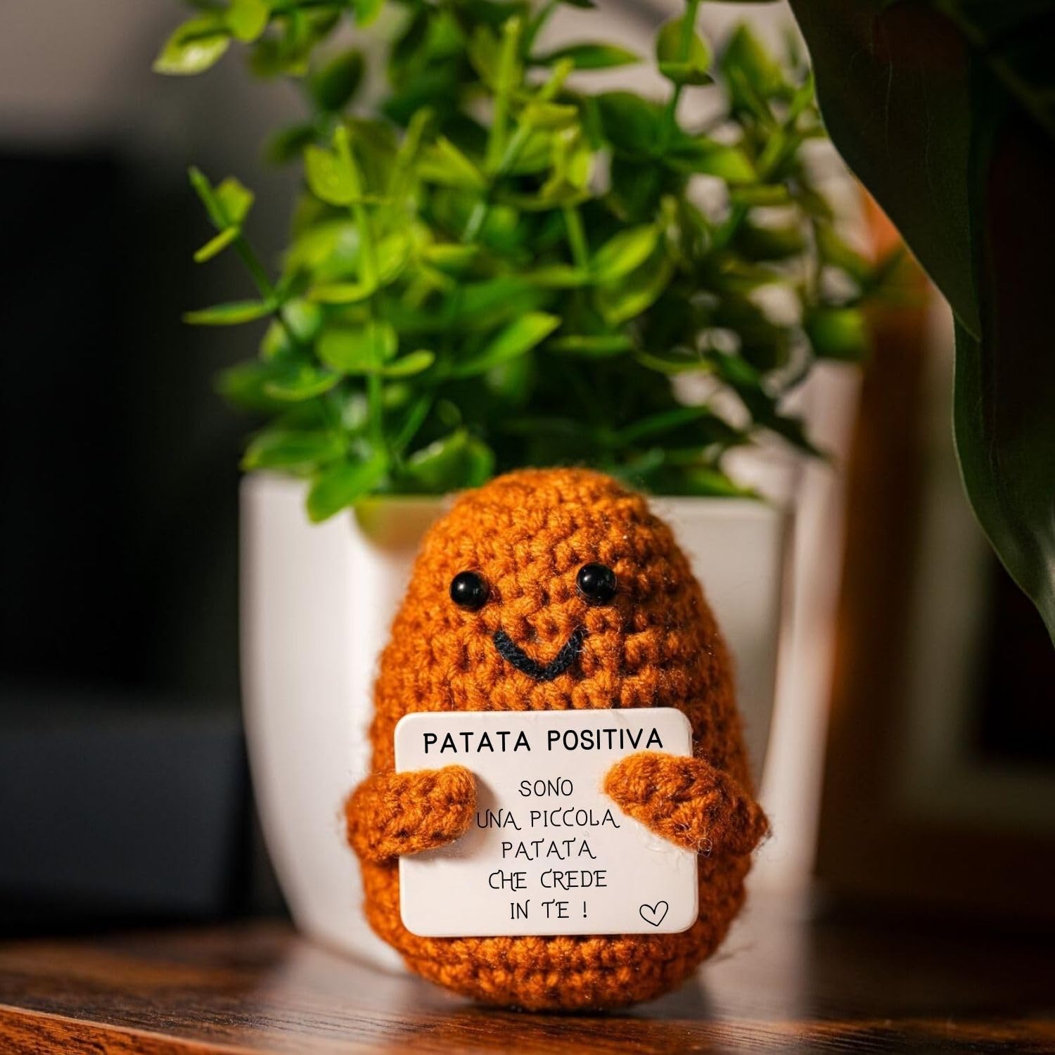 Patata Positiva© | Regalo Originale e Divertente | Decorazione Casa | Idea Simpatica | Compleanno & Festa | Bambina Donna Uomo Sorella Amico ADO | Sorpresa Collega Ufficio | Peluche Motivazionale